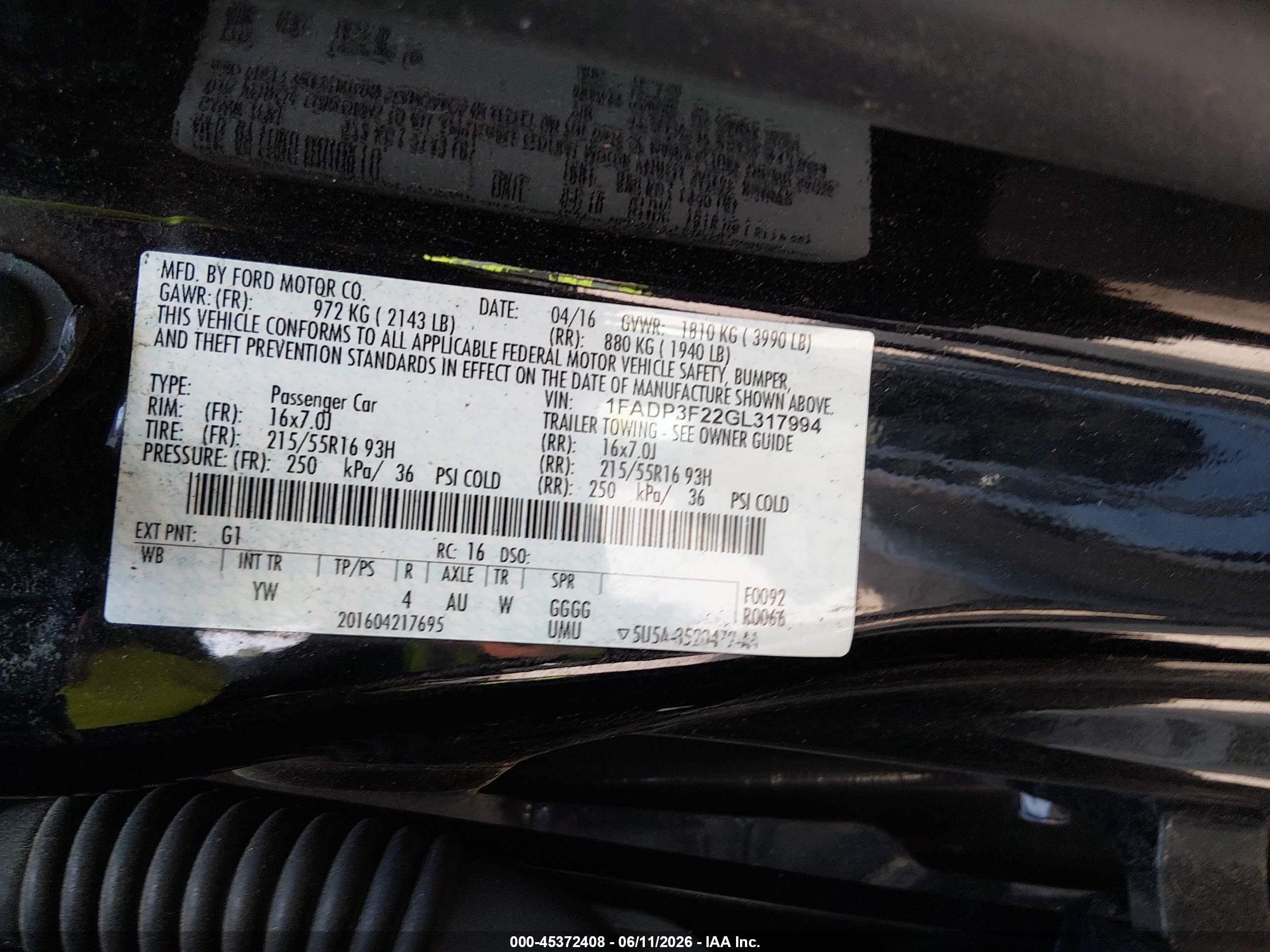 2016 Ford Focus Se Black vin: 1FADP3F22GL317994