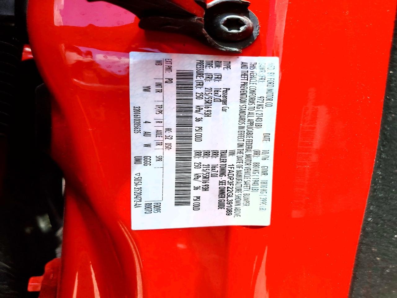 2016 Ford Focus Se Red vin: 1FADP3F22GL391089