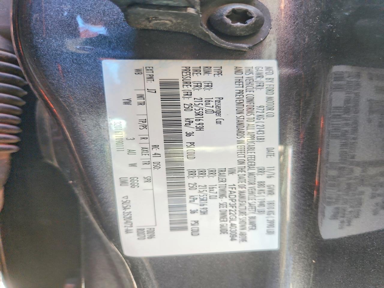 2016 Ford Focus Se Charcoal vin: 1FADP3F22GL403094