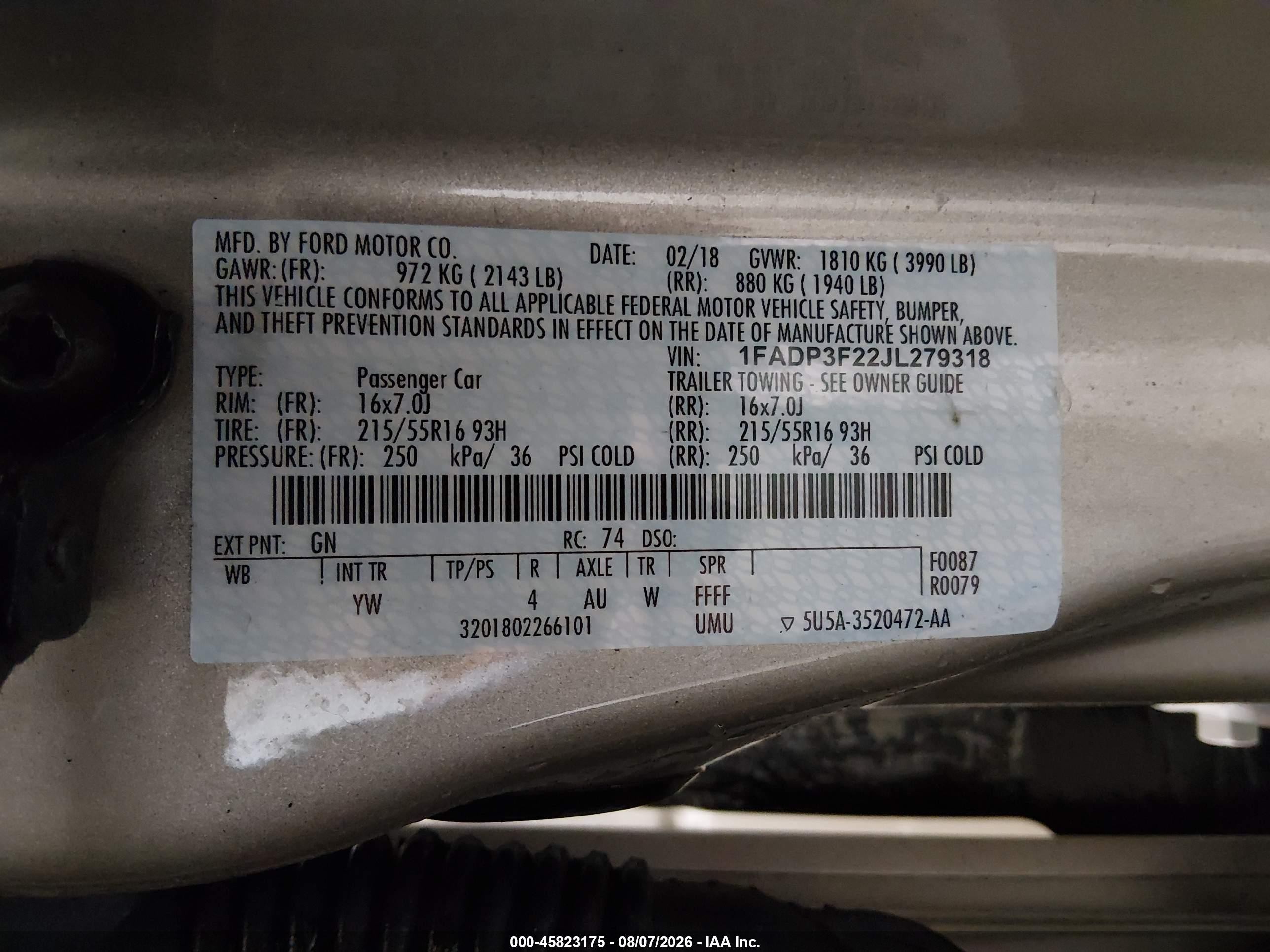 2018 Ford Focus Se Beige vin: 1FADP3F22JL279318