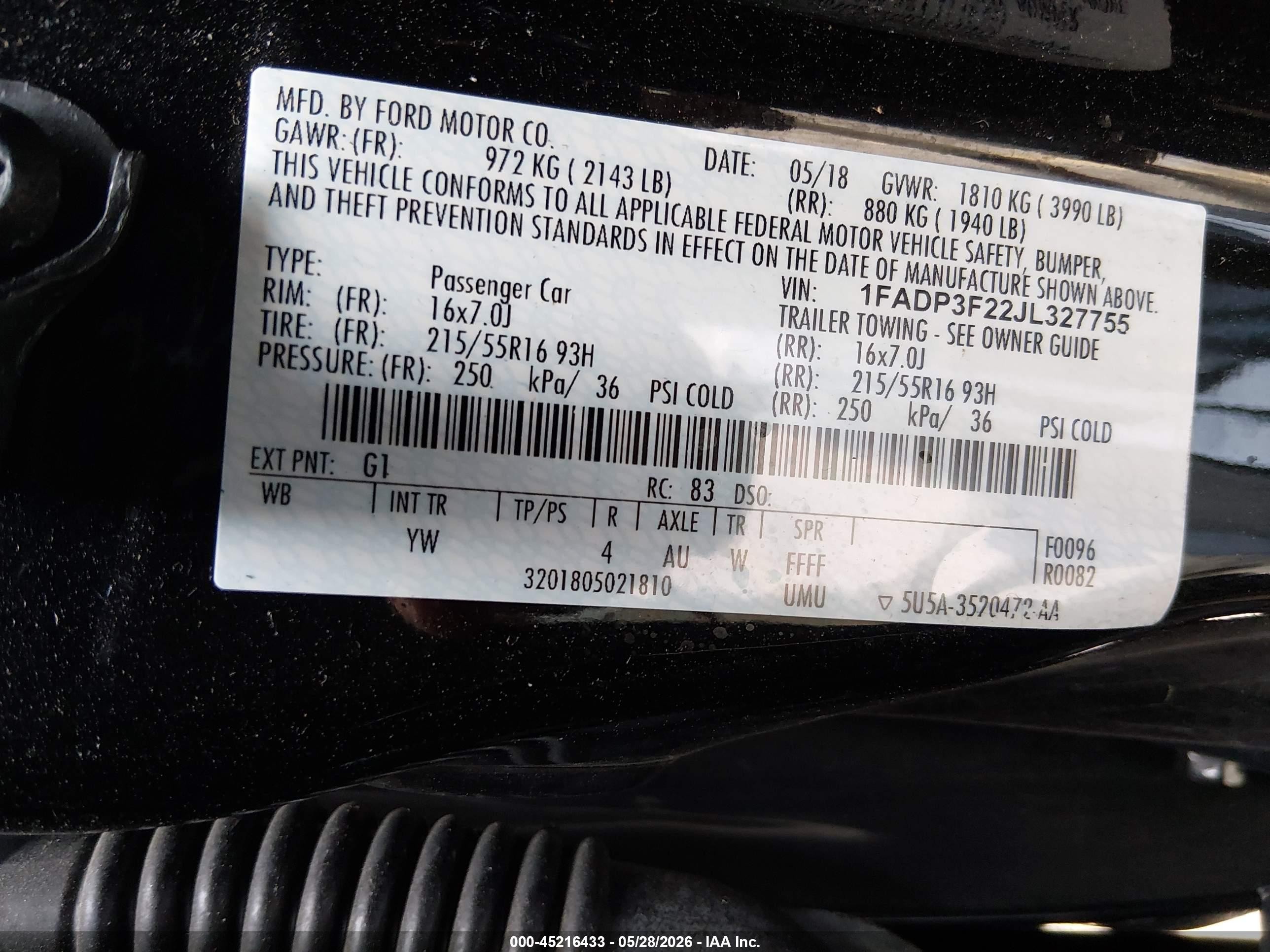 2018 Ford Focus Se Black vin: 1FADP3F22JL327755