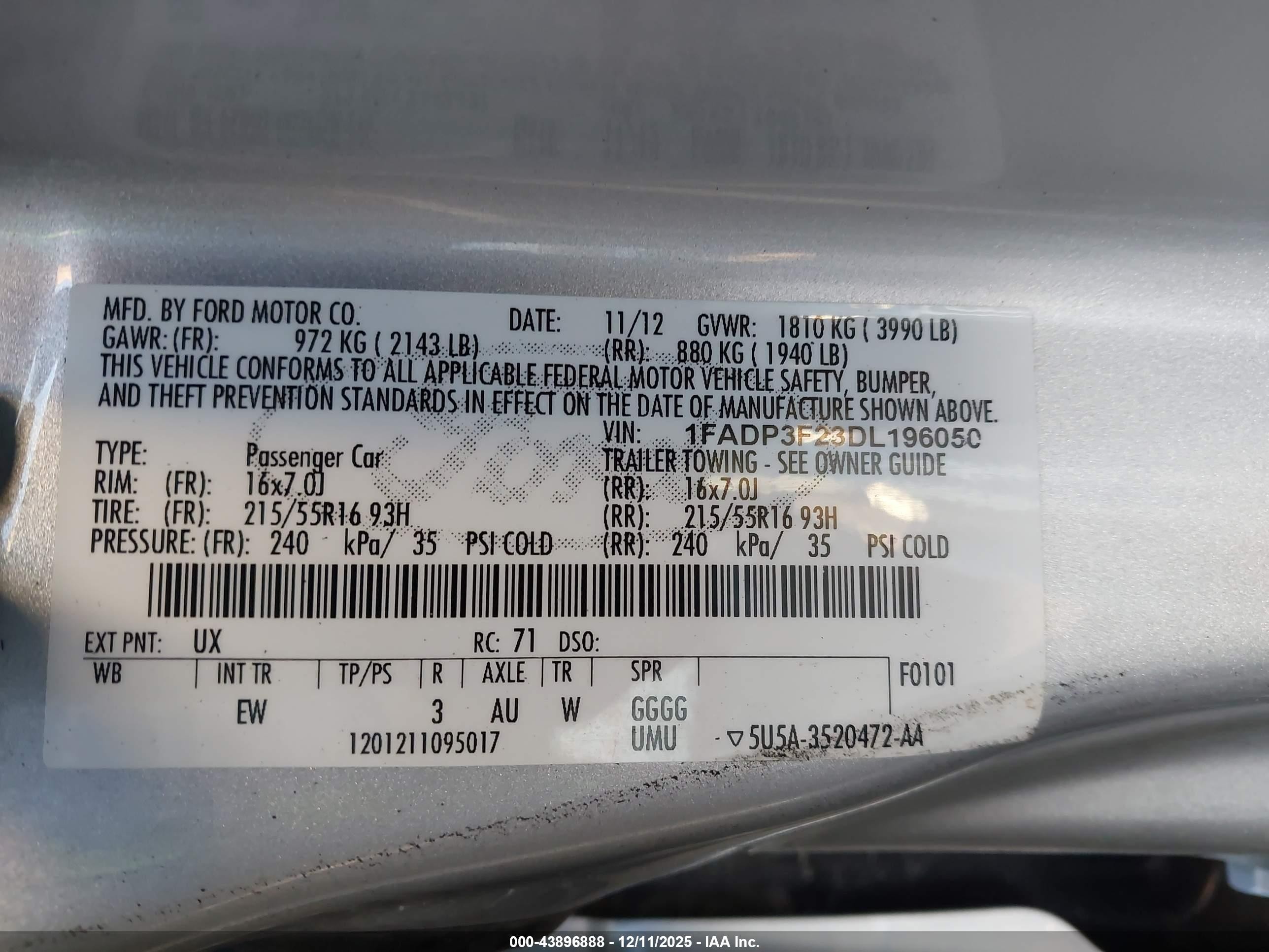 2013 Ford Focus Se Silver vin: 1FADP3F23DL196050