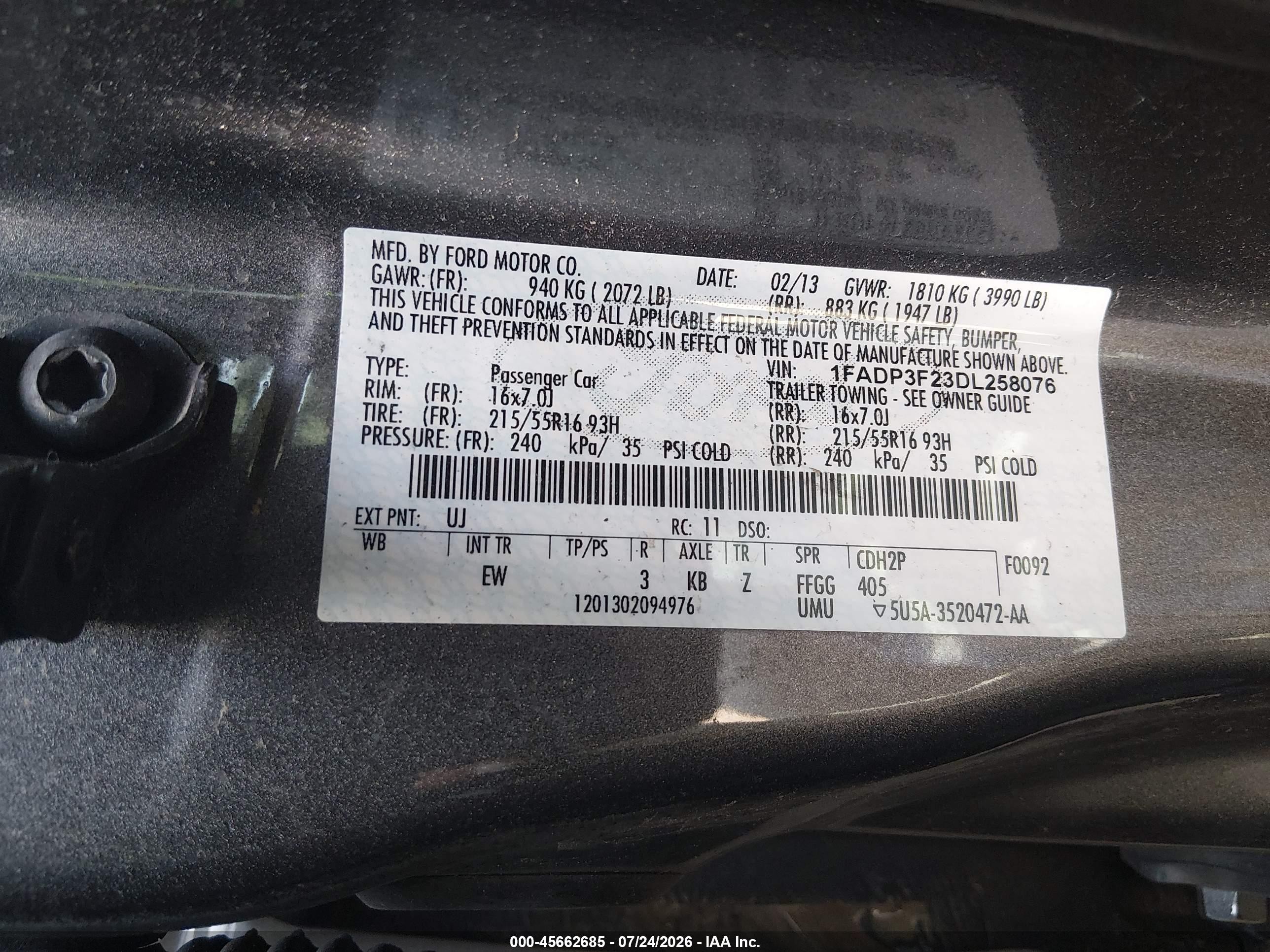 2013 Ford Focus Se Gray vin: 1FADP3F23DL258076