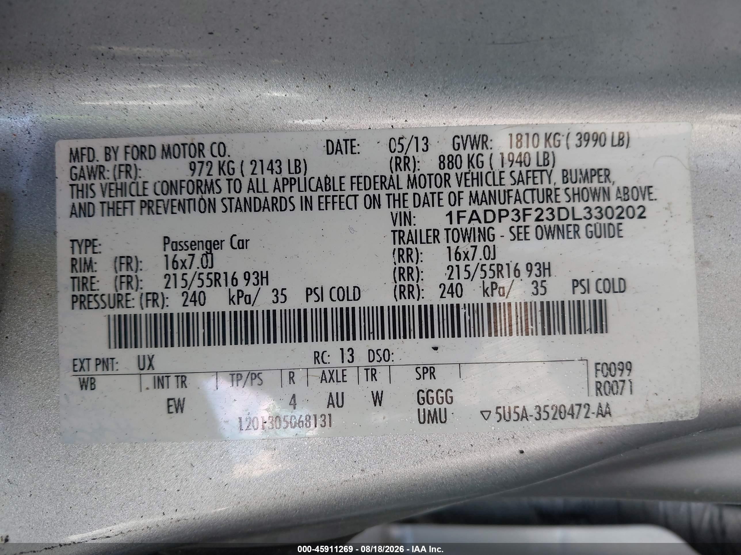 2013 Ford Focus Se Silver vin: 1FADP3F23DL330202