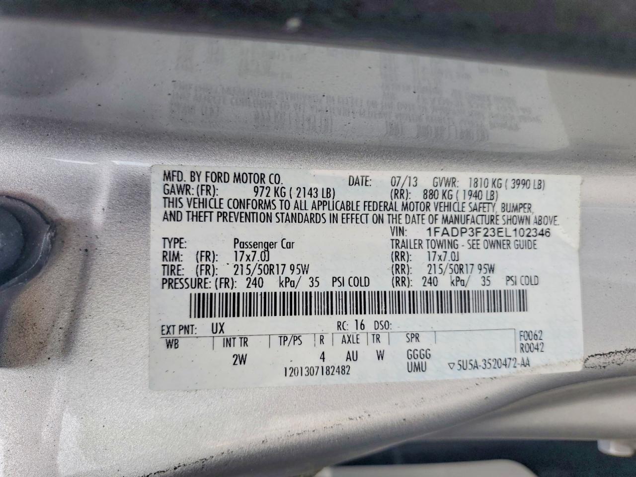 2014 Ford Focus Se Silver vin: 1FADP3F23EL102346