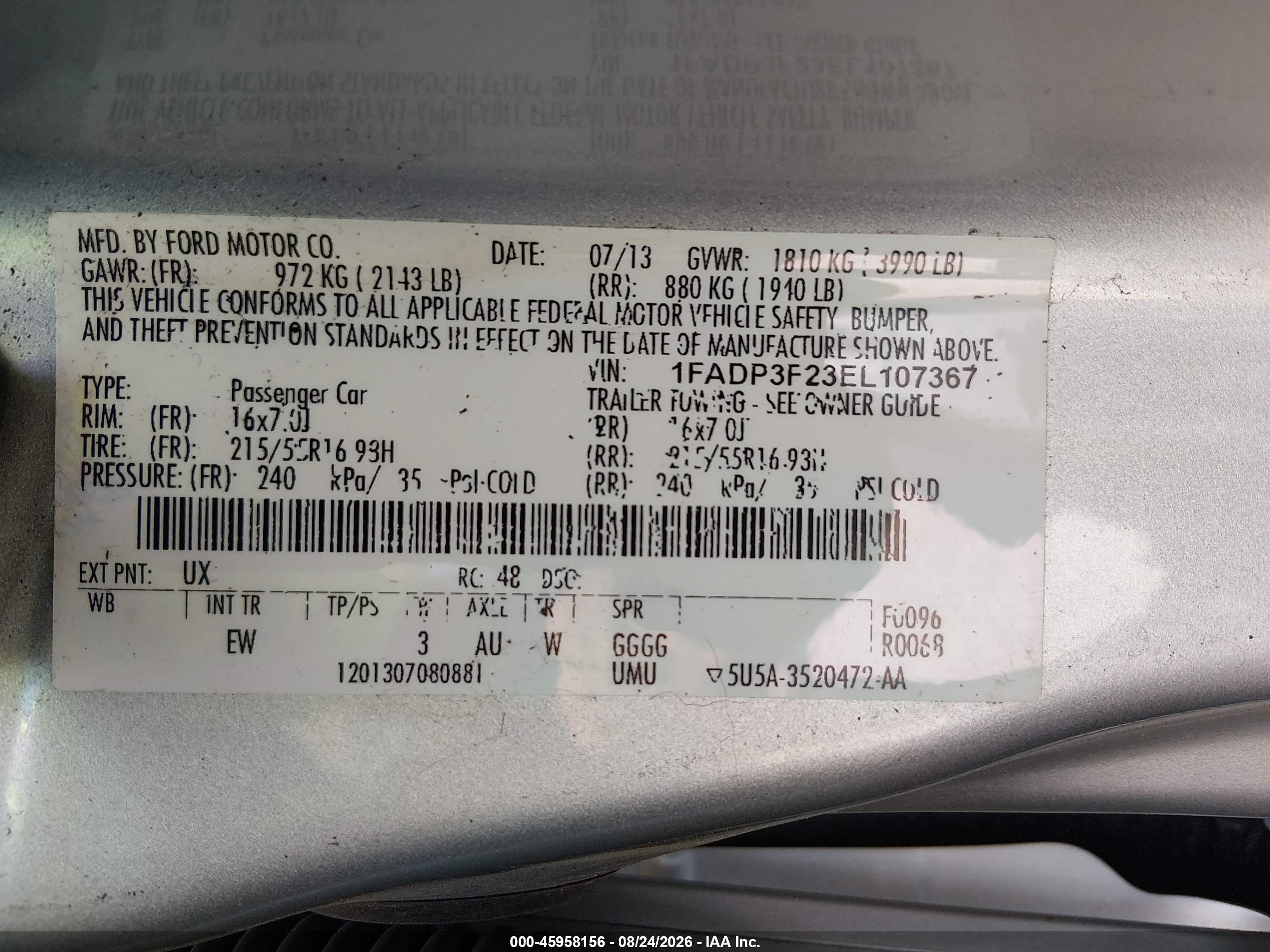 2014 Ford Focus Se Silver vin: 1FADP3F23EL107367
