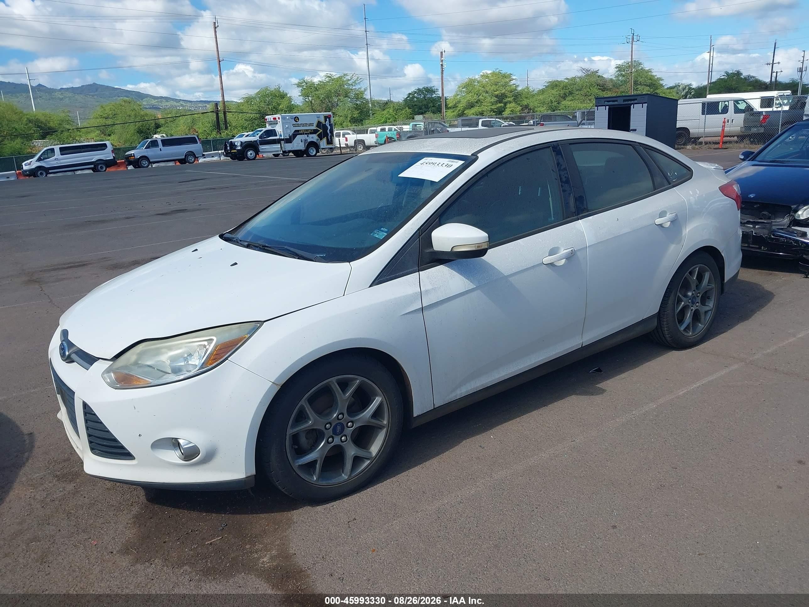 2014 Ford Focus Se White vin: 1FADP3F23EL111869