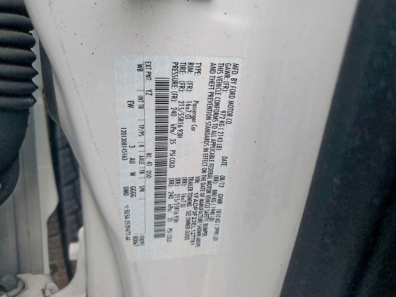2014 Ford Focus Se White vin: 1FADP3F23EL127781