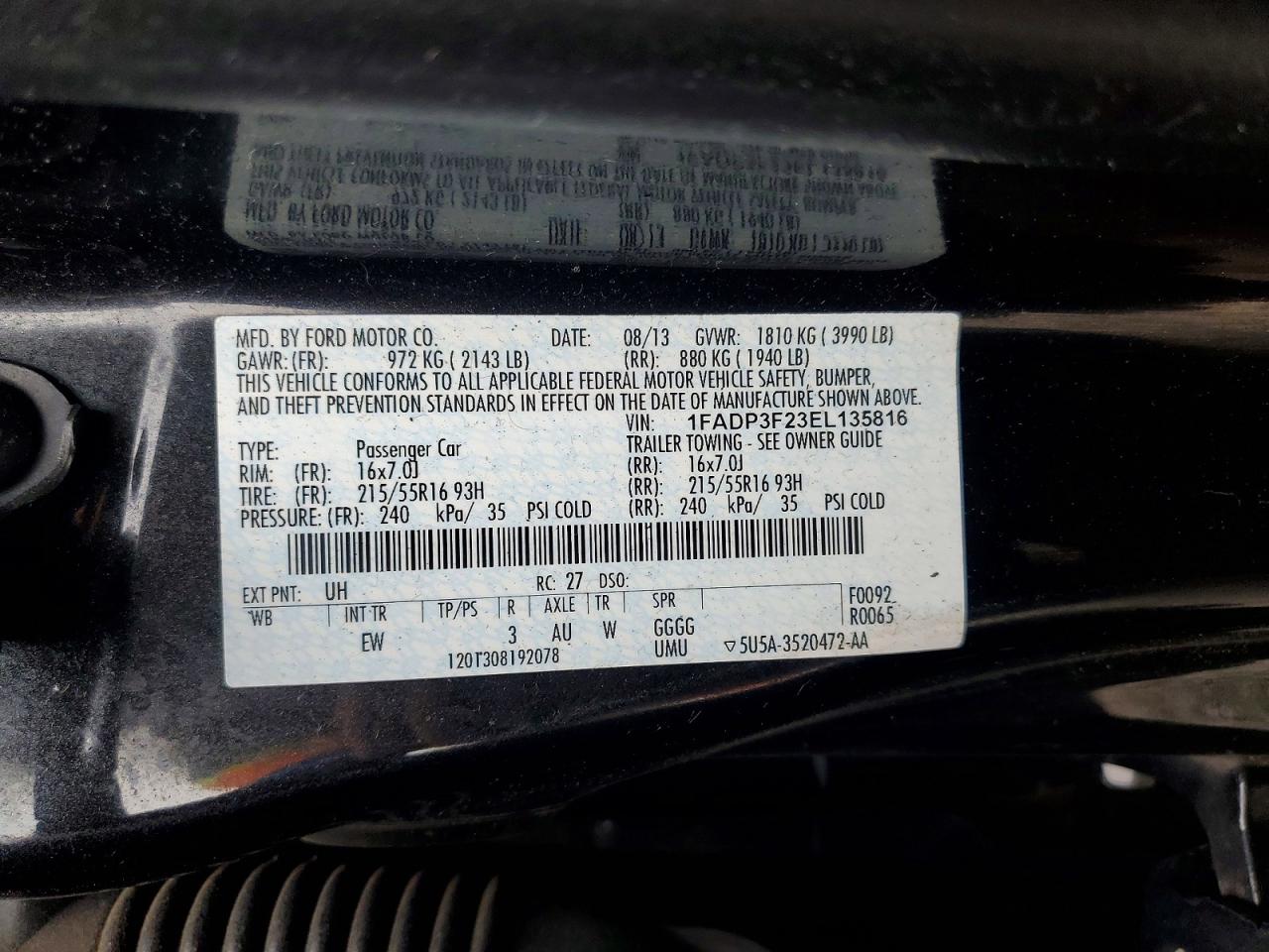 2014 Ford Focus Se Black vin: 1FADP3F23EL135816