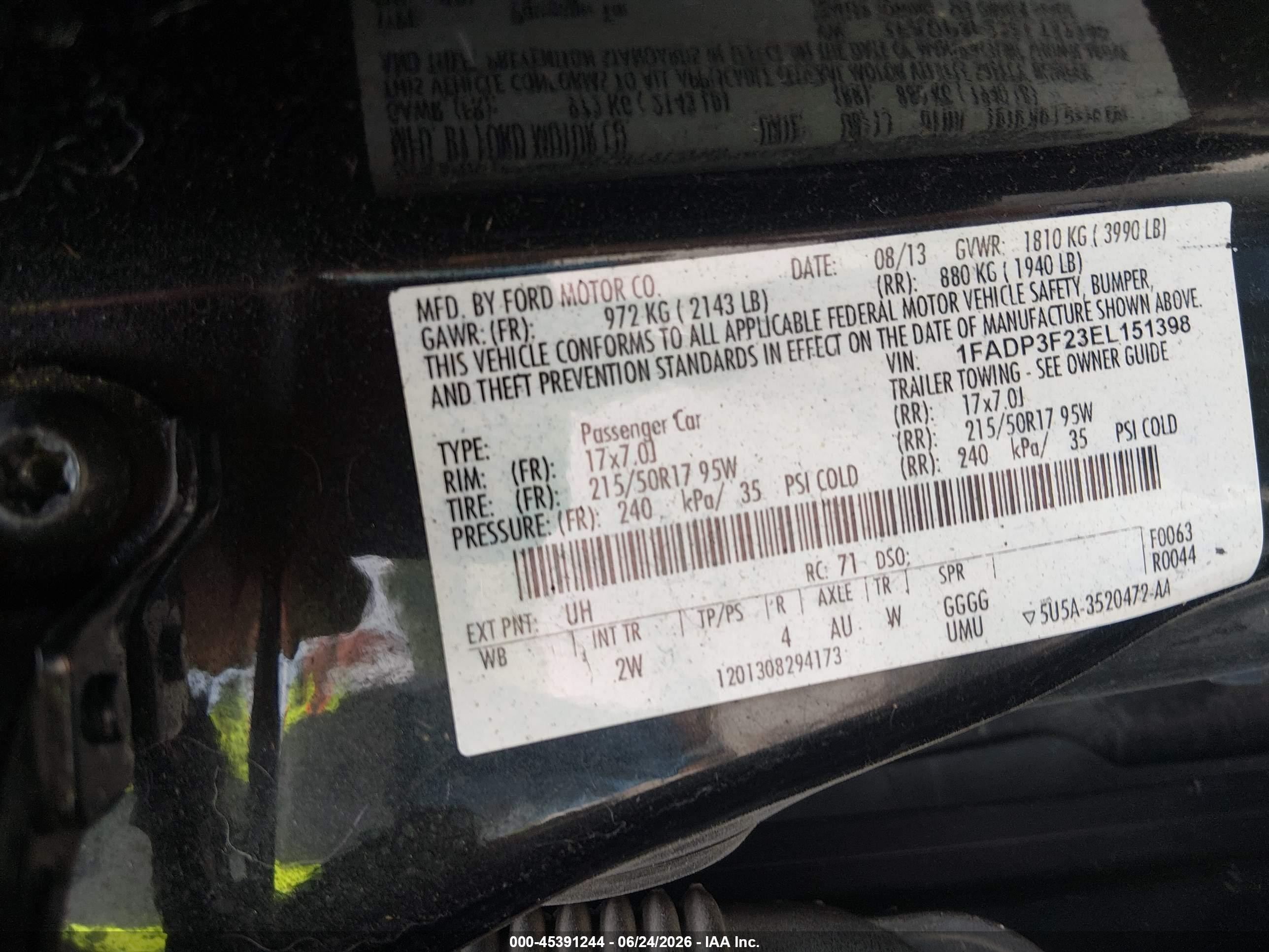 2014 Ford Focus Se Black vin: 1FADP3F23EL151398