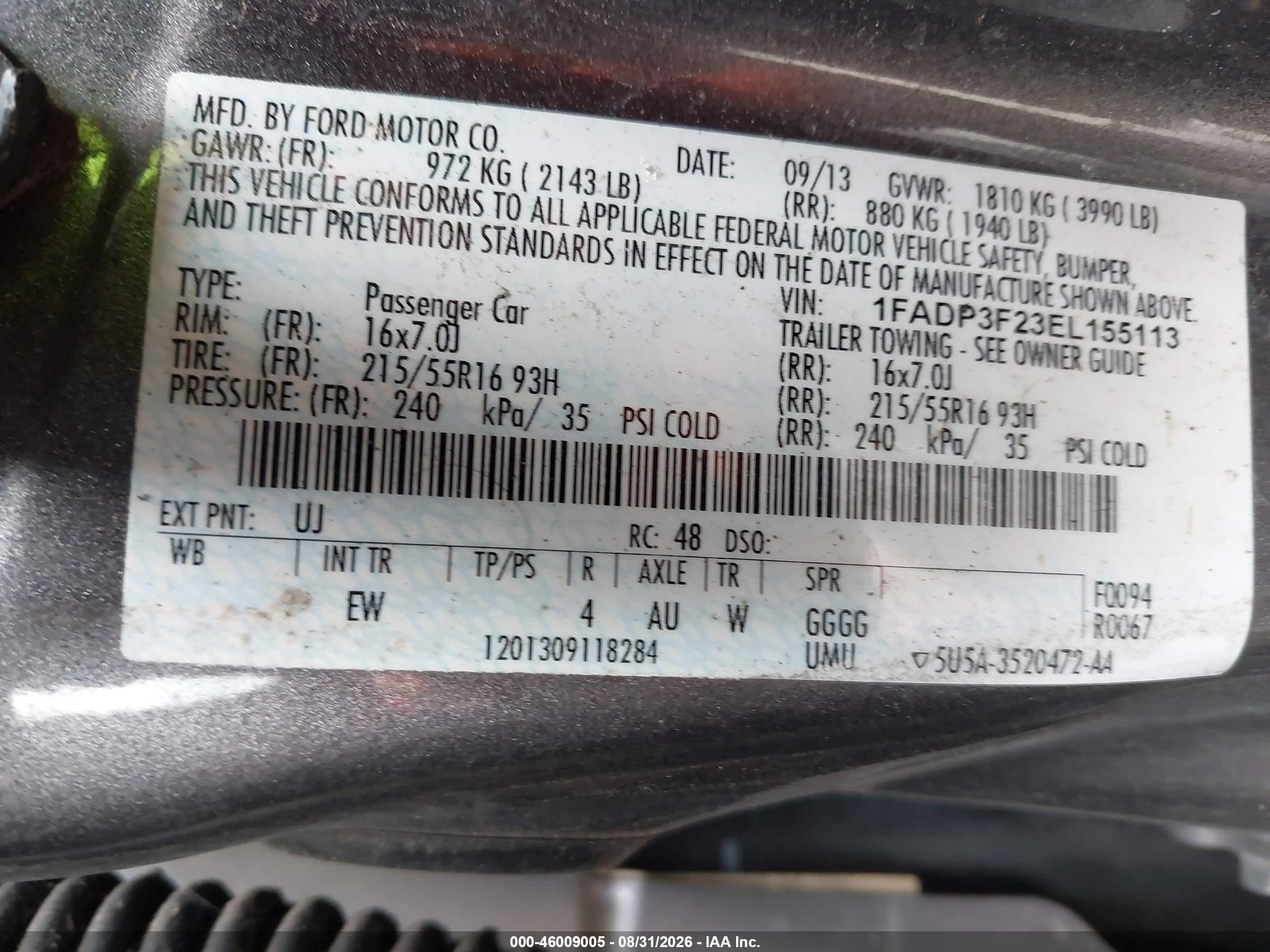 2014 Ford Focus Se Gray vin: 1FADP3F23EL155113
