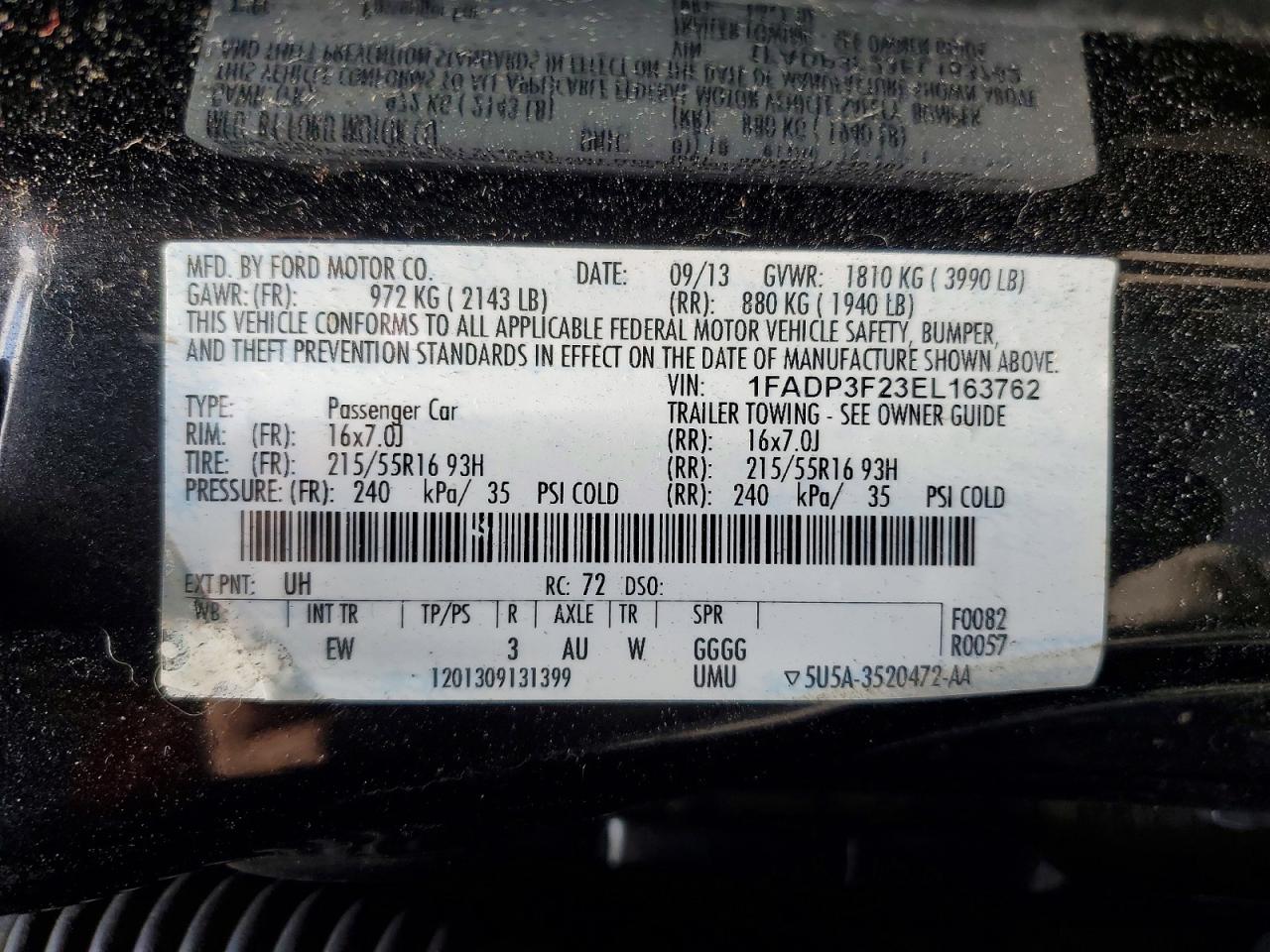 2014 Ford Focus Se Black vin: 1FADP3F23EL163762