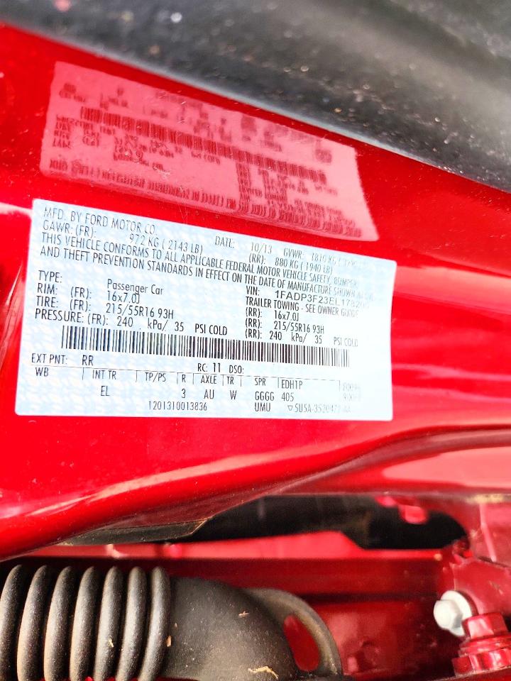 2014 Ford Focus Se Burgundy vin: 1FADP3F23EL178200