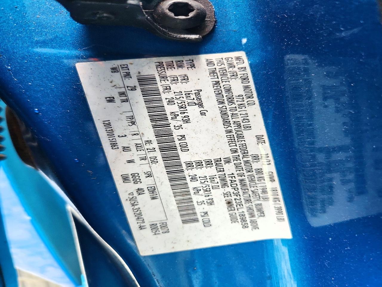 2014 Ford Focus Se Blue vin: 1FADP3F23EL189858