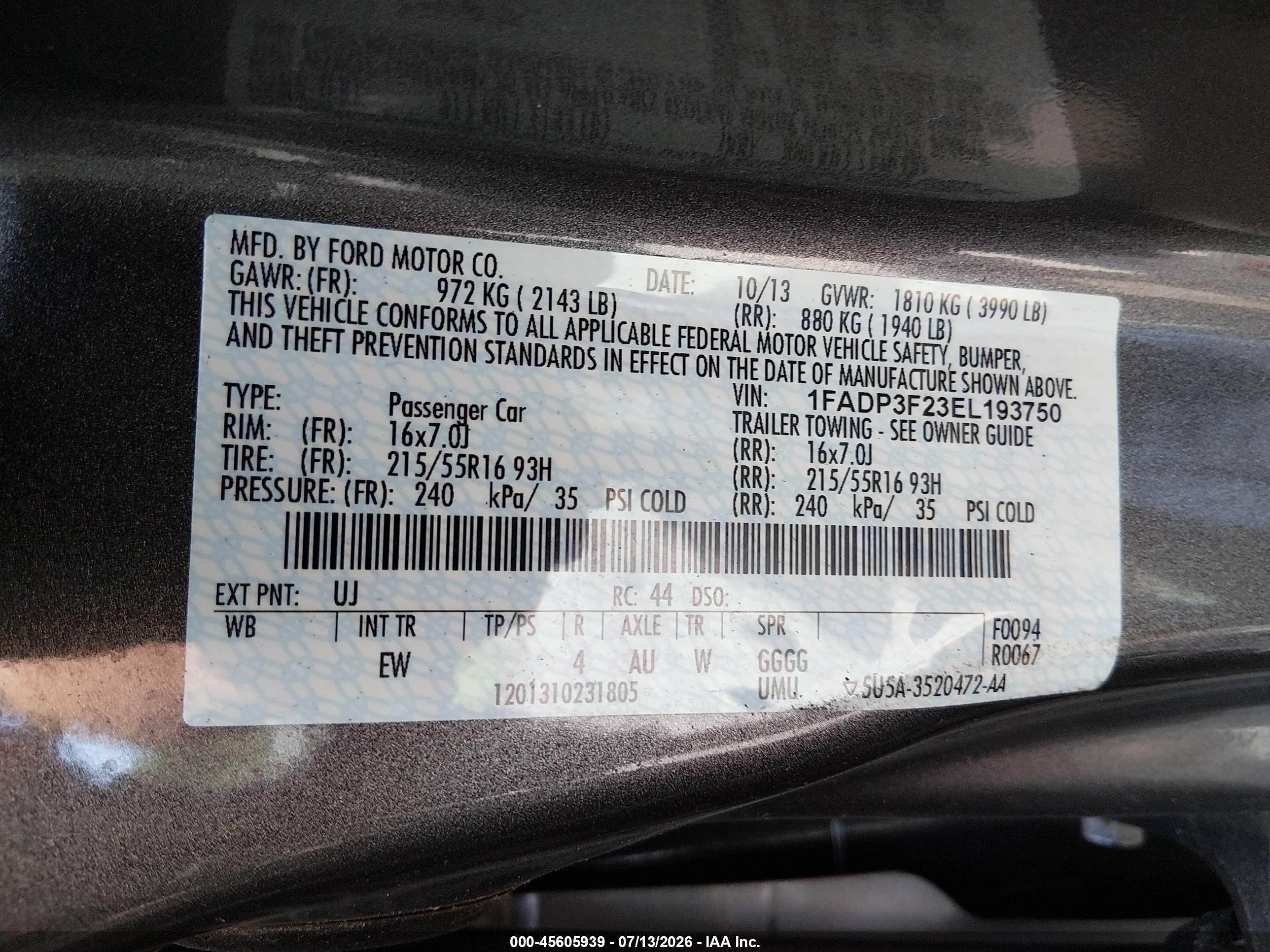 2014 Ford Focus Se Gray vin: 1FADP3F23EL193750