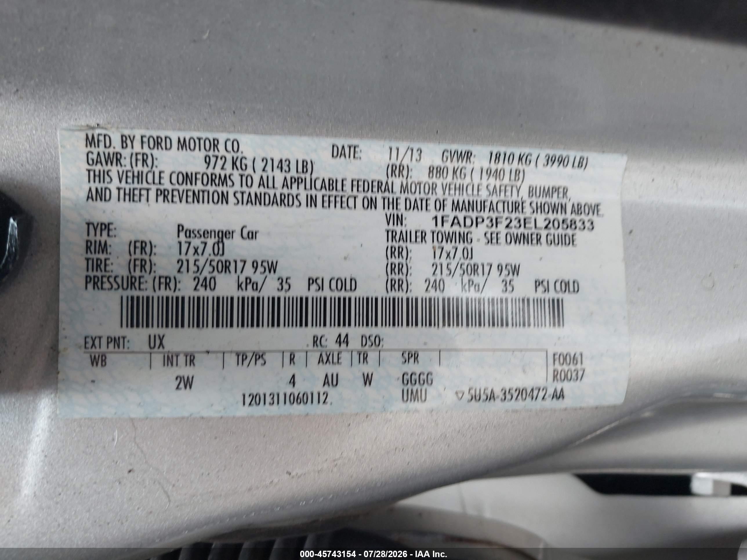 2014 Ford Focus Se Серебряный vin: 1FADP3F23EL205833