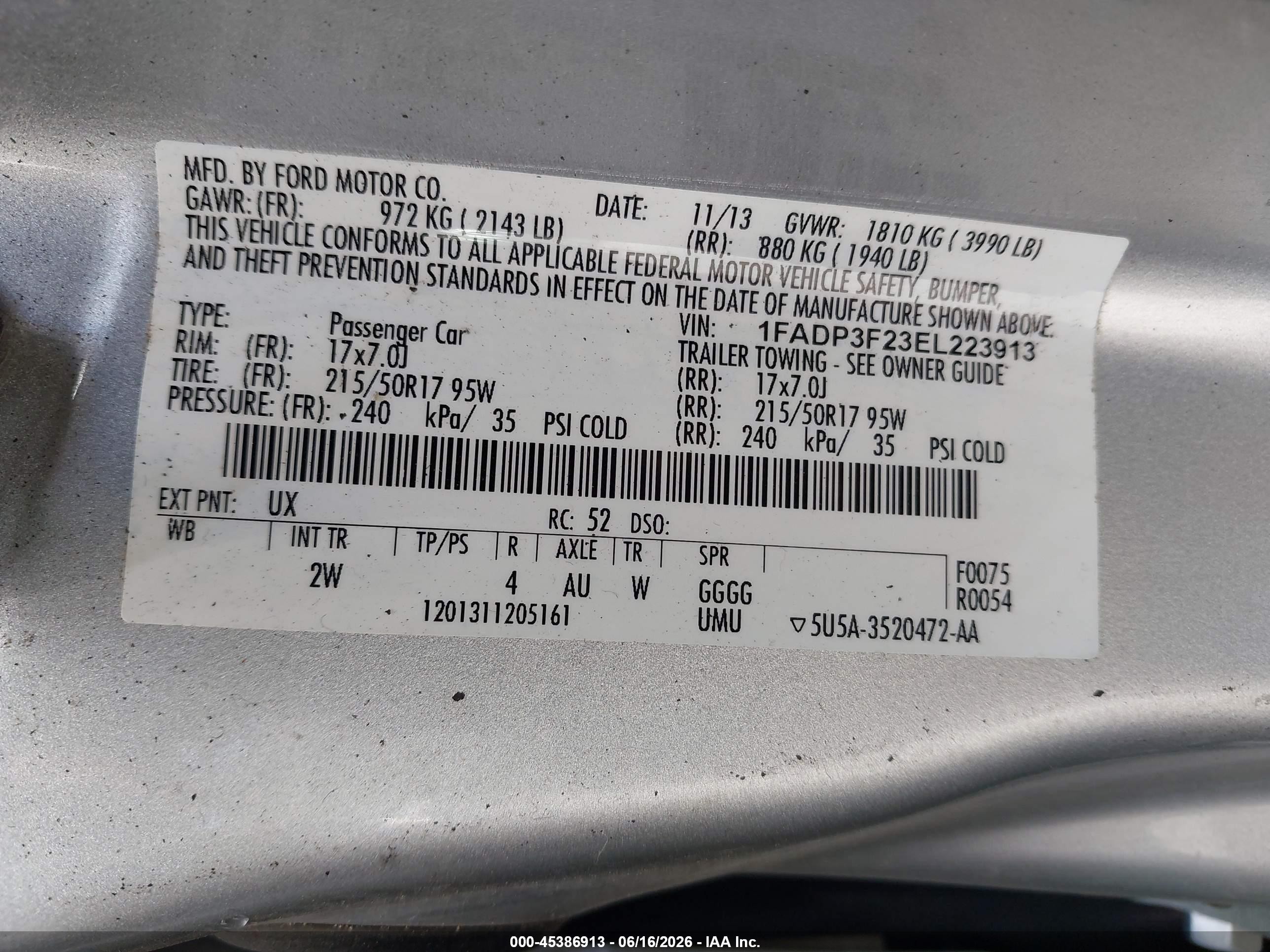 2014 Ford Focus Se Silver vin: 1FADP3F23EL223913