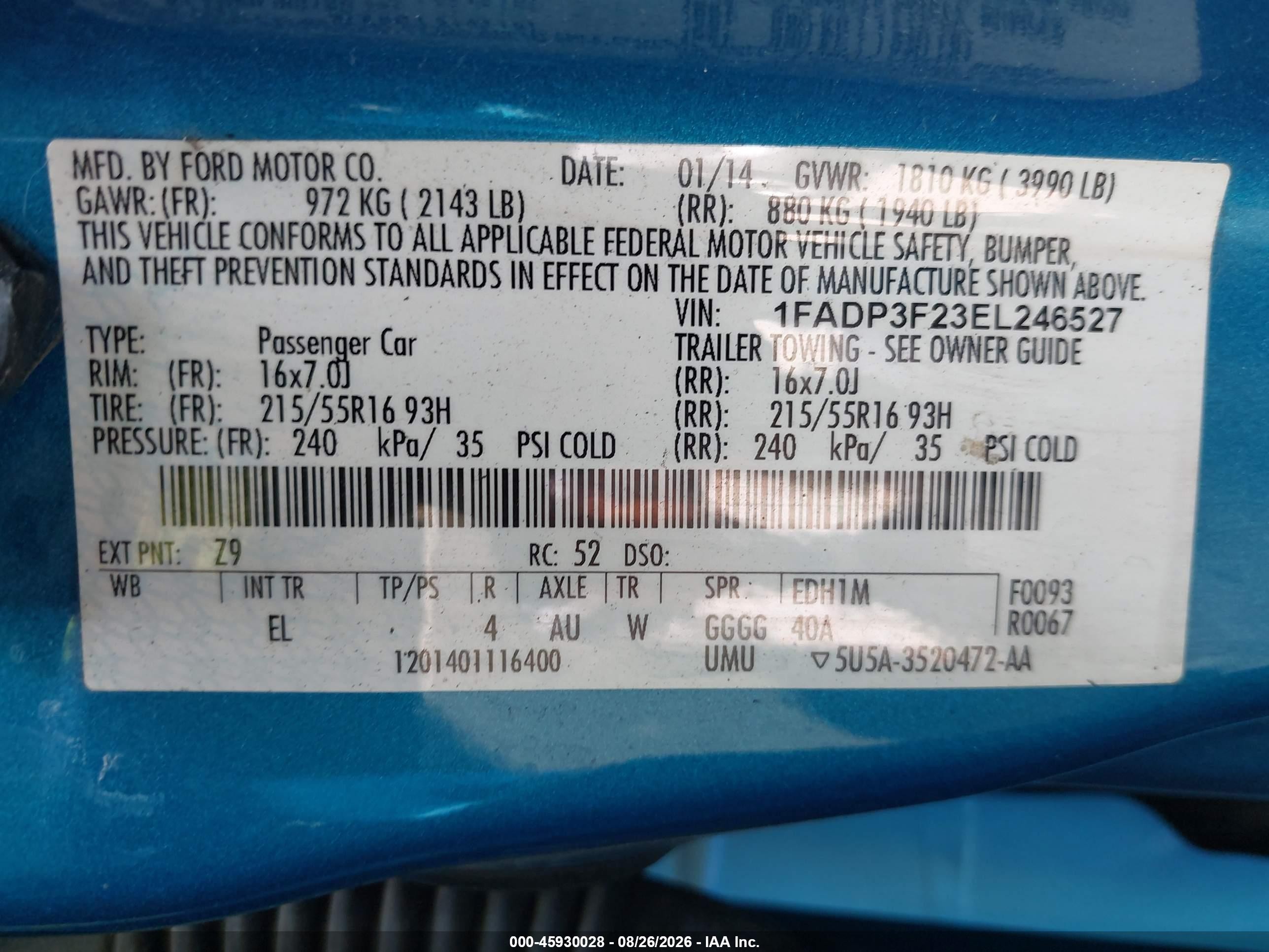 2014 Ford Focus Se Синий vin: 1FADP3F23EL246527
