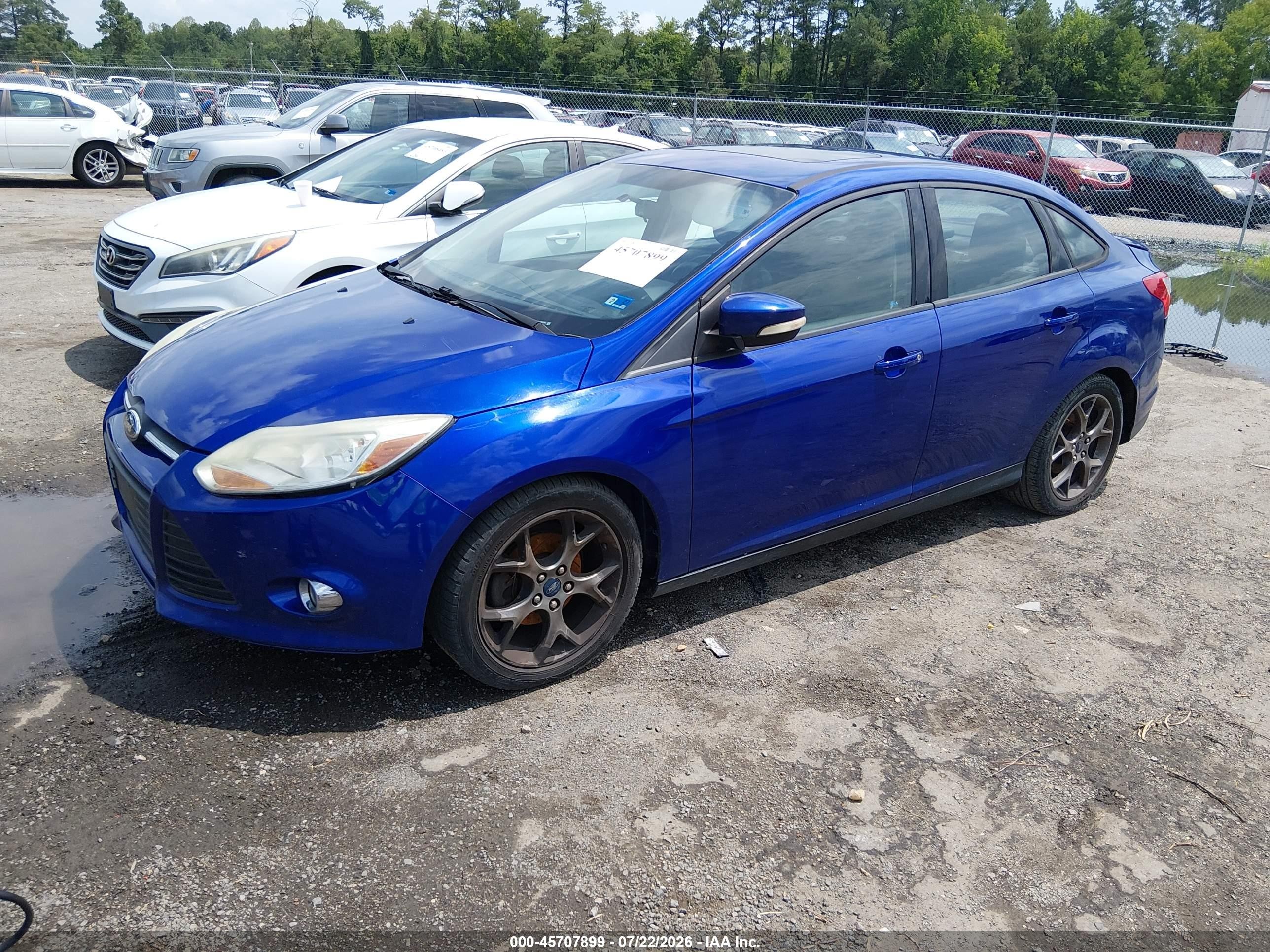 2014 Ford Focus Se Blue vin: 1FADP3F23EL333702