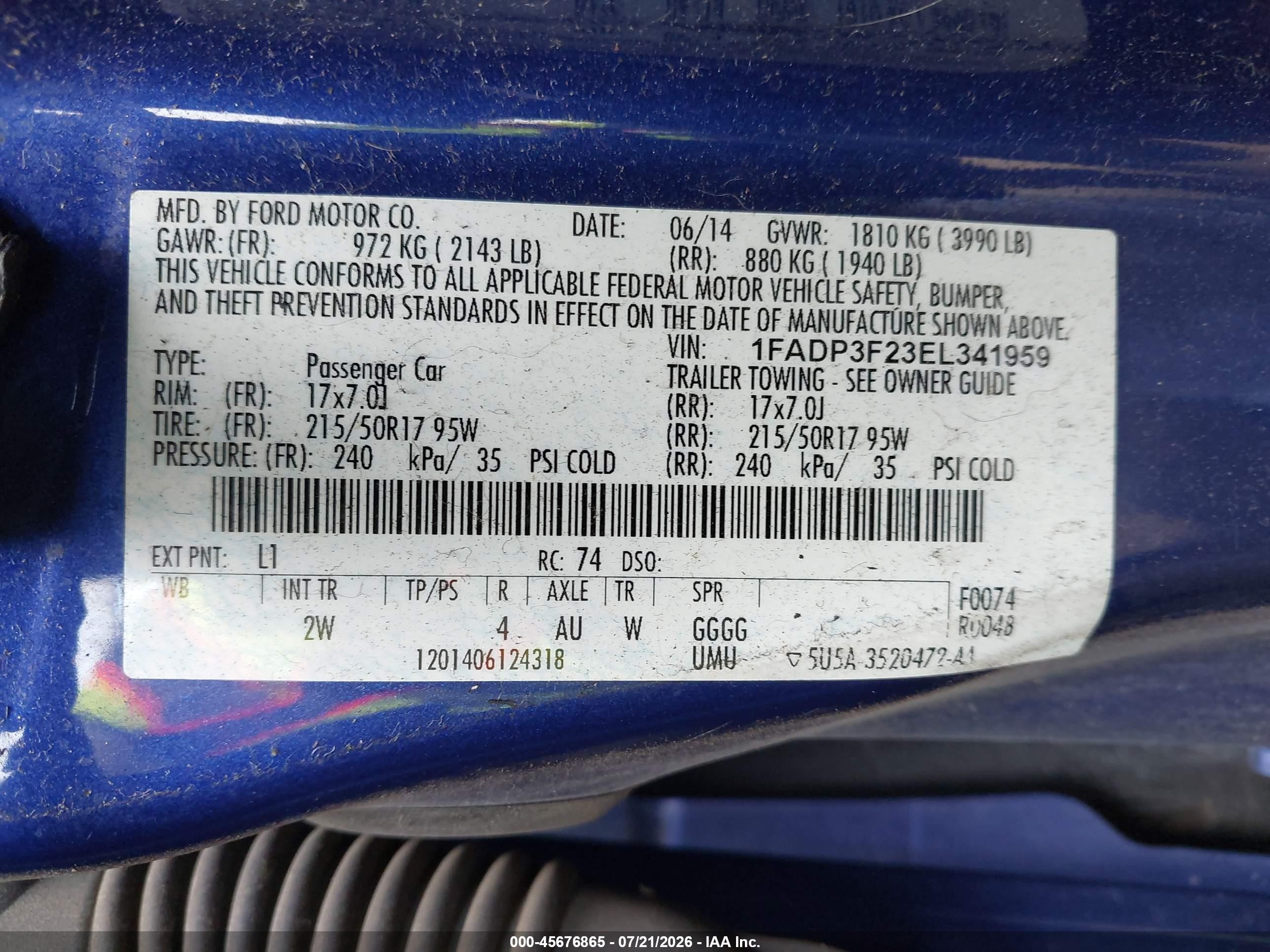 2014 Ford Focus Se Blue vin: 1FADP3F23EL341959
