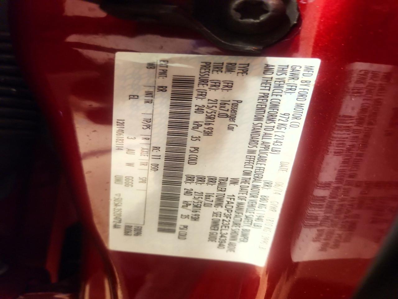 2014 Ford Focus Se Red vin: 1FADP3F23EL343940