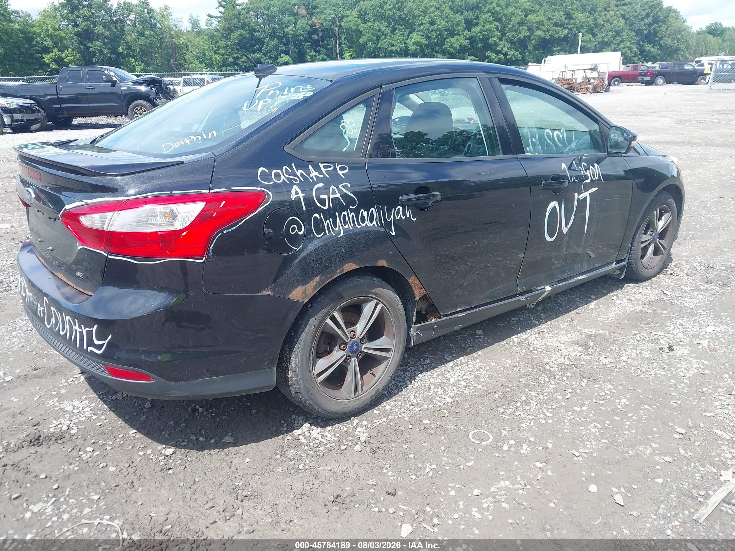 2014 Ford Focus Se Black vin: 1FADP3F23EL365940