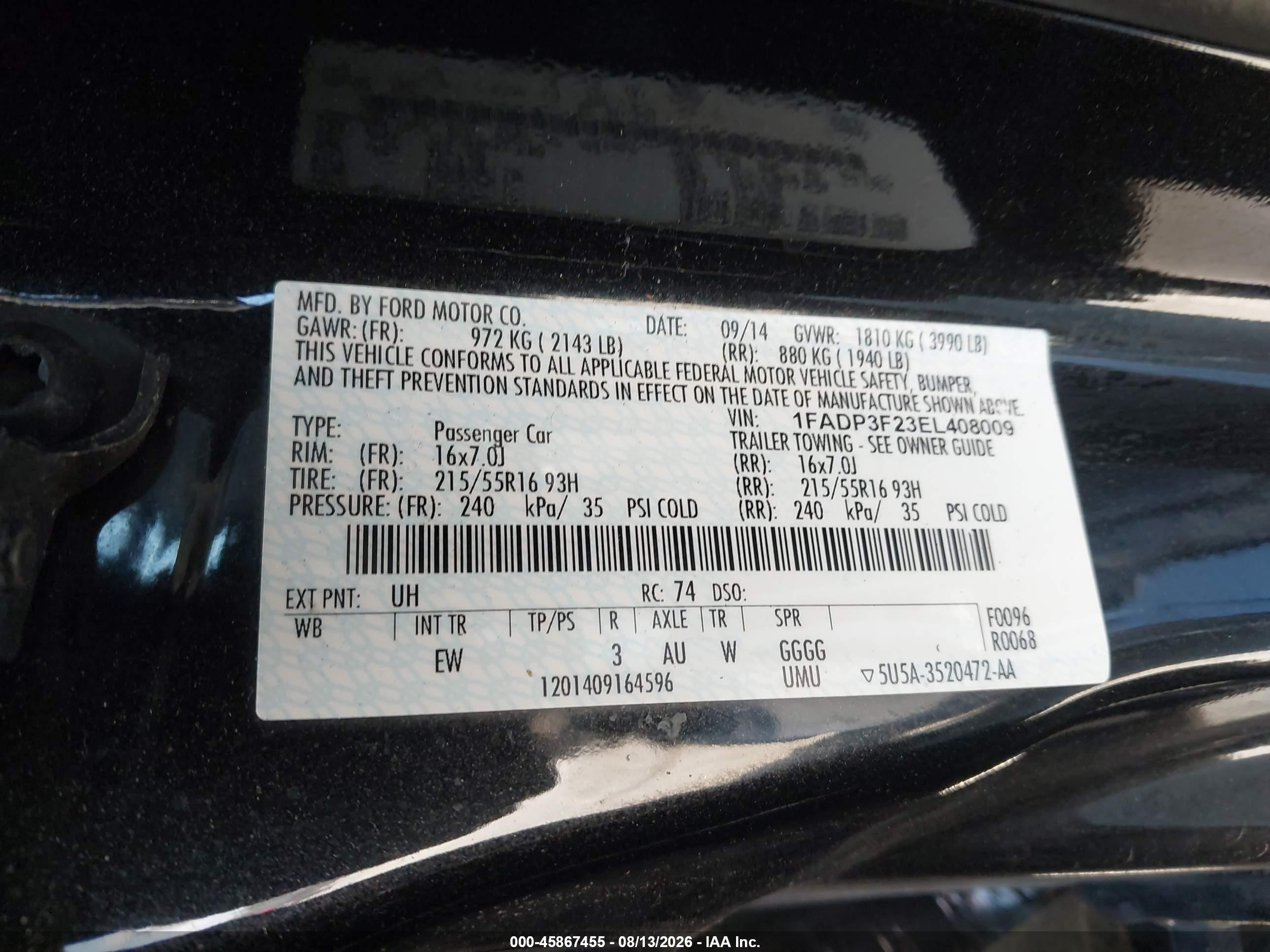 2014 Ford Focus Se Black vin: 1FADP3F23EL408009