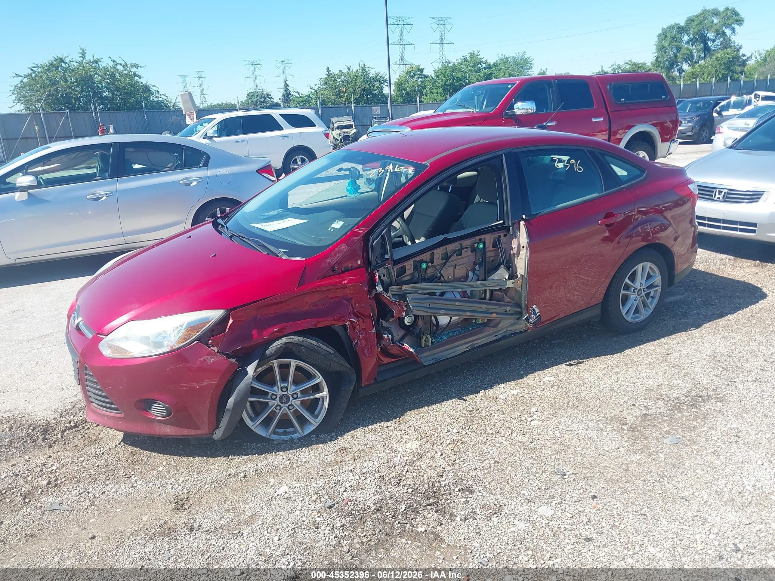 2014 Ford Focus Se Red vin: 1FADP3F23EL419222