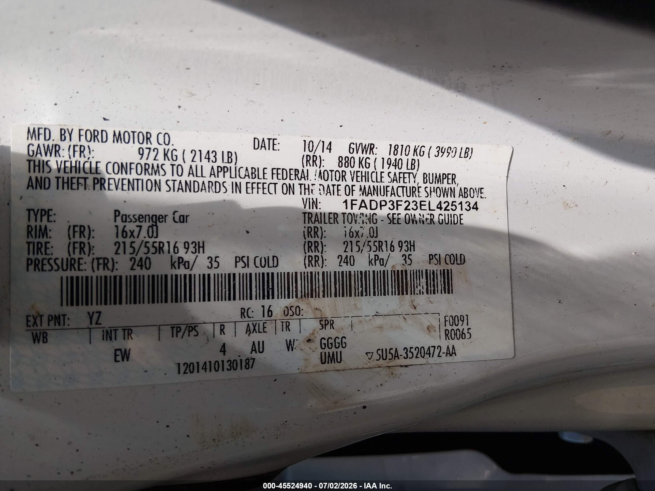 2014 Ford Focus Se Белый vin: 1FADP3F23EL425134