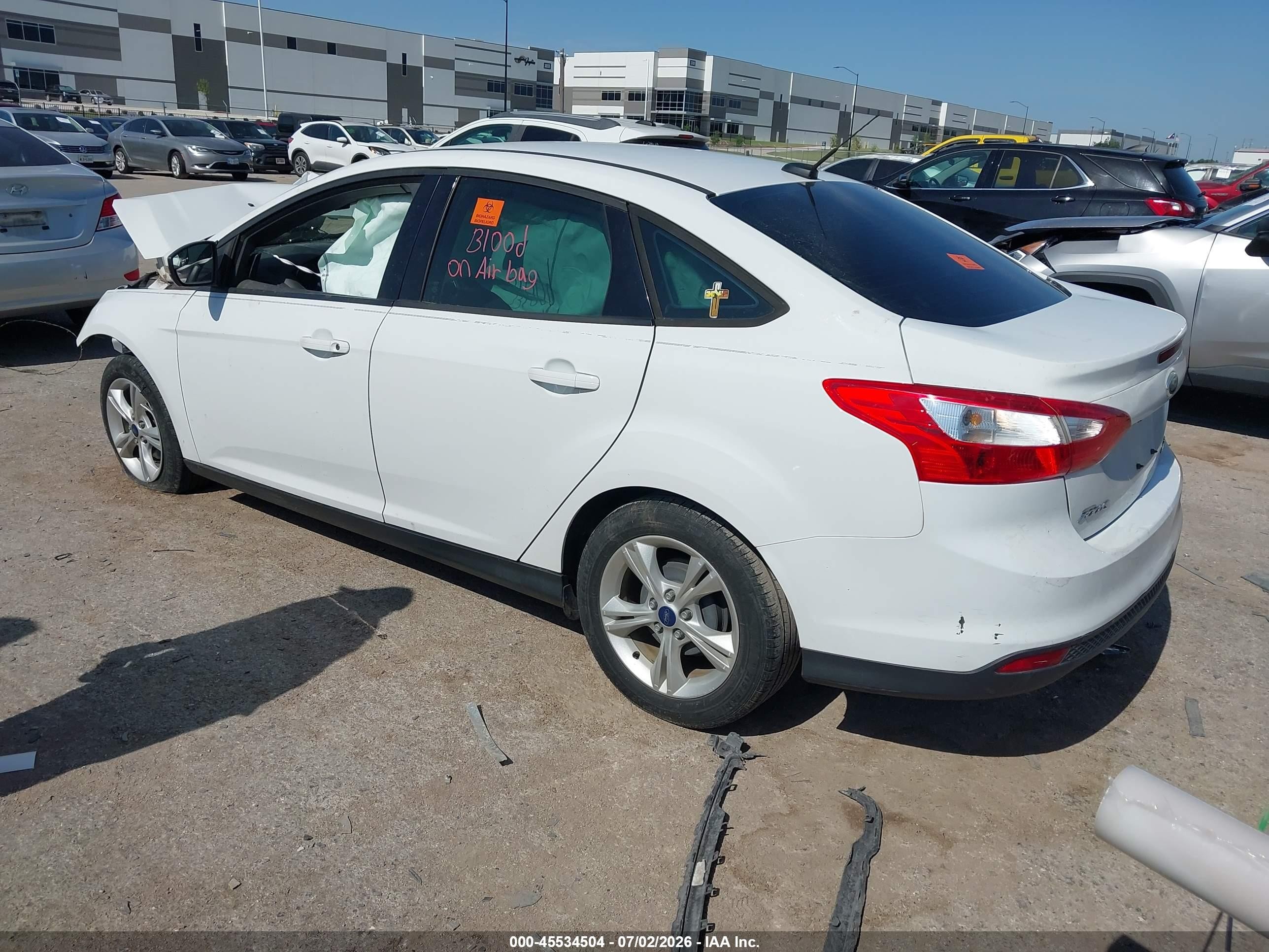 2014 Ford Focus Se White vin: 1FADP3F23EL440460