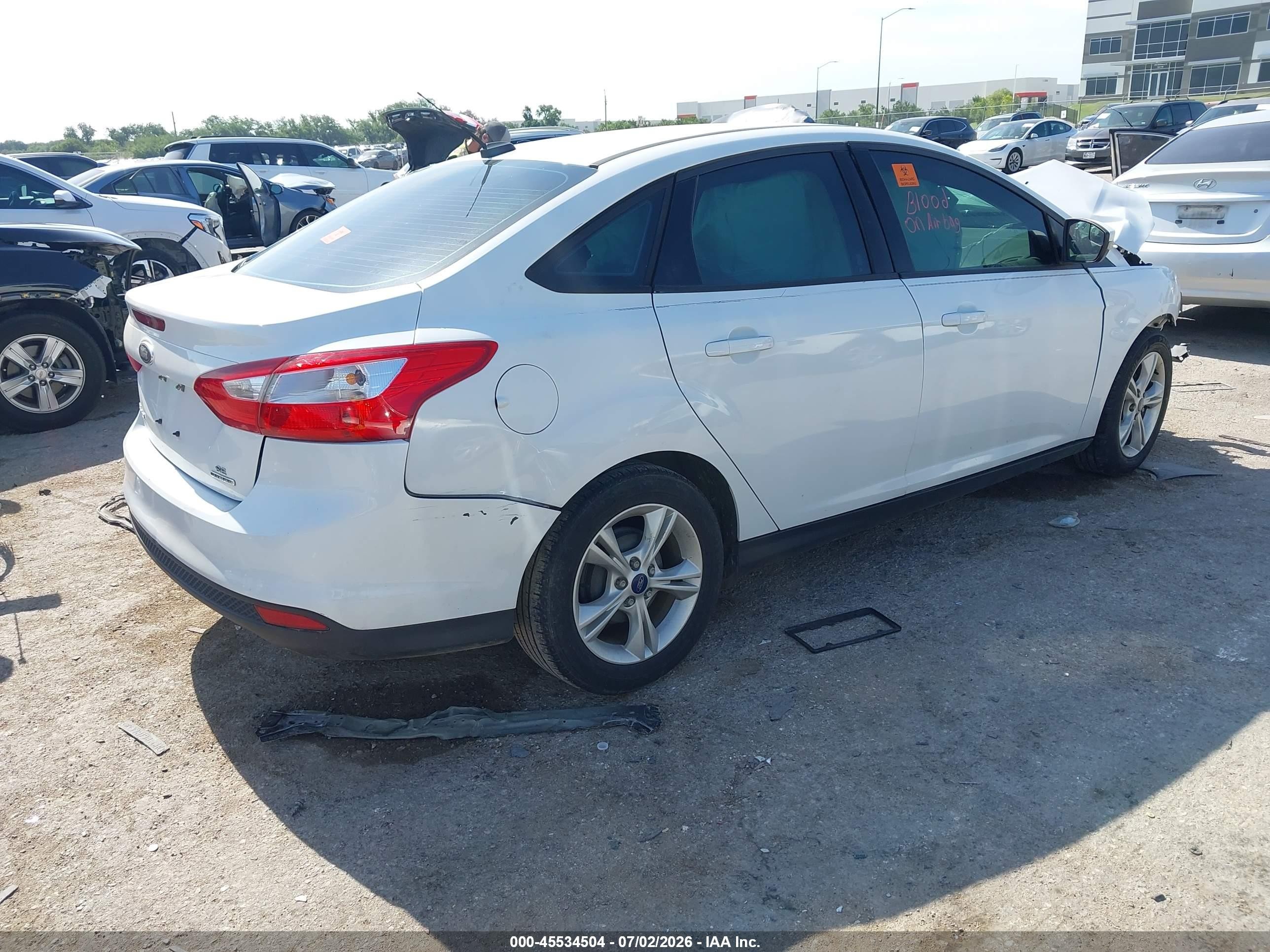 2014 Ford Focus Se White vin: 1FADP3F23EL440460