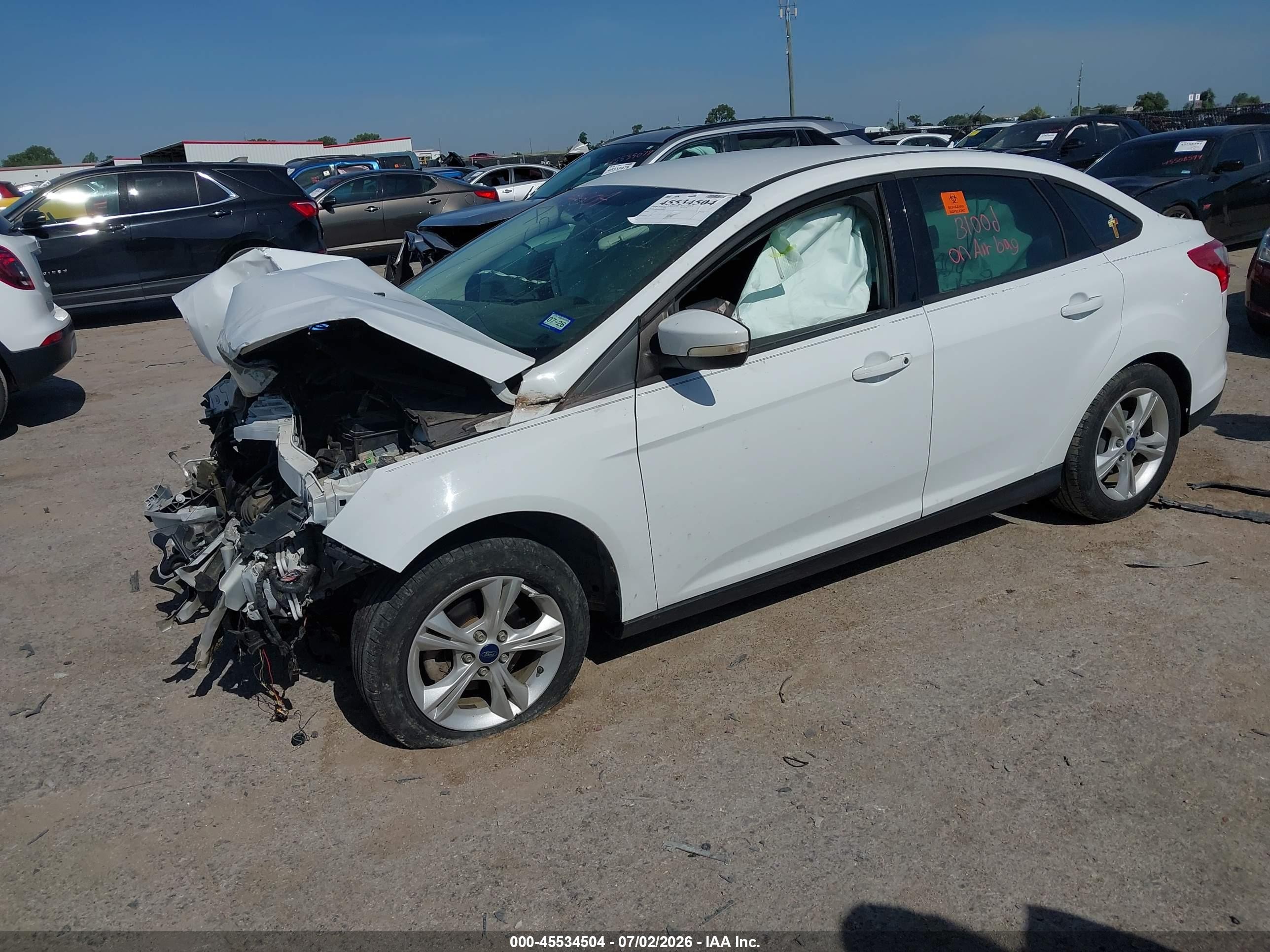 2014 Ford Focus Se White vin: 1FADP3F23EL440460