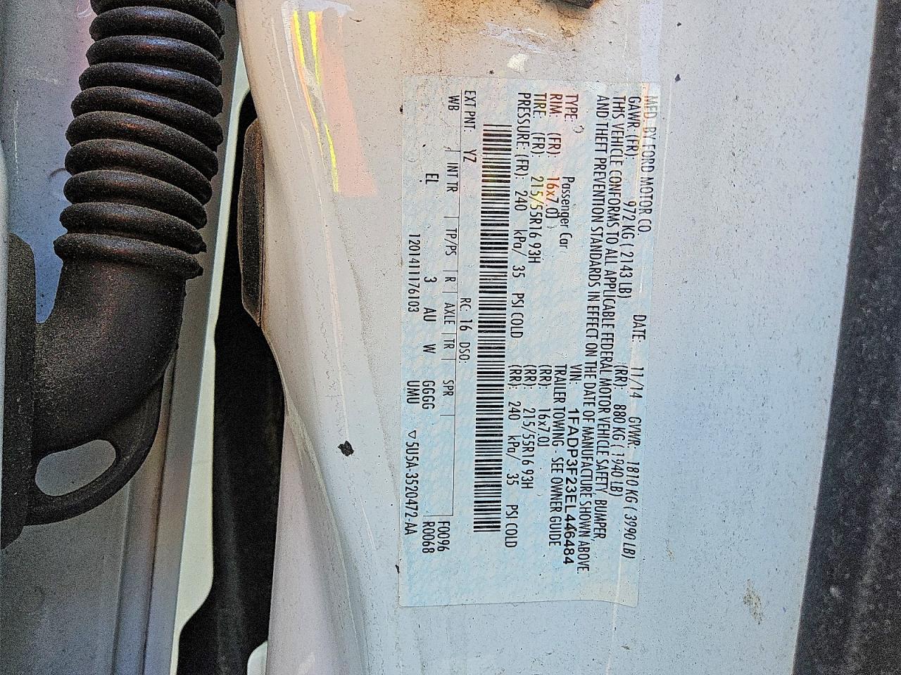 2014 Ford Focus Se White vin: 1FADP3F23EL446484