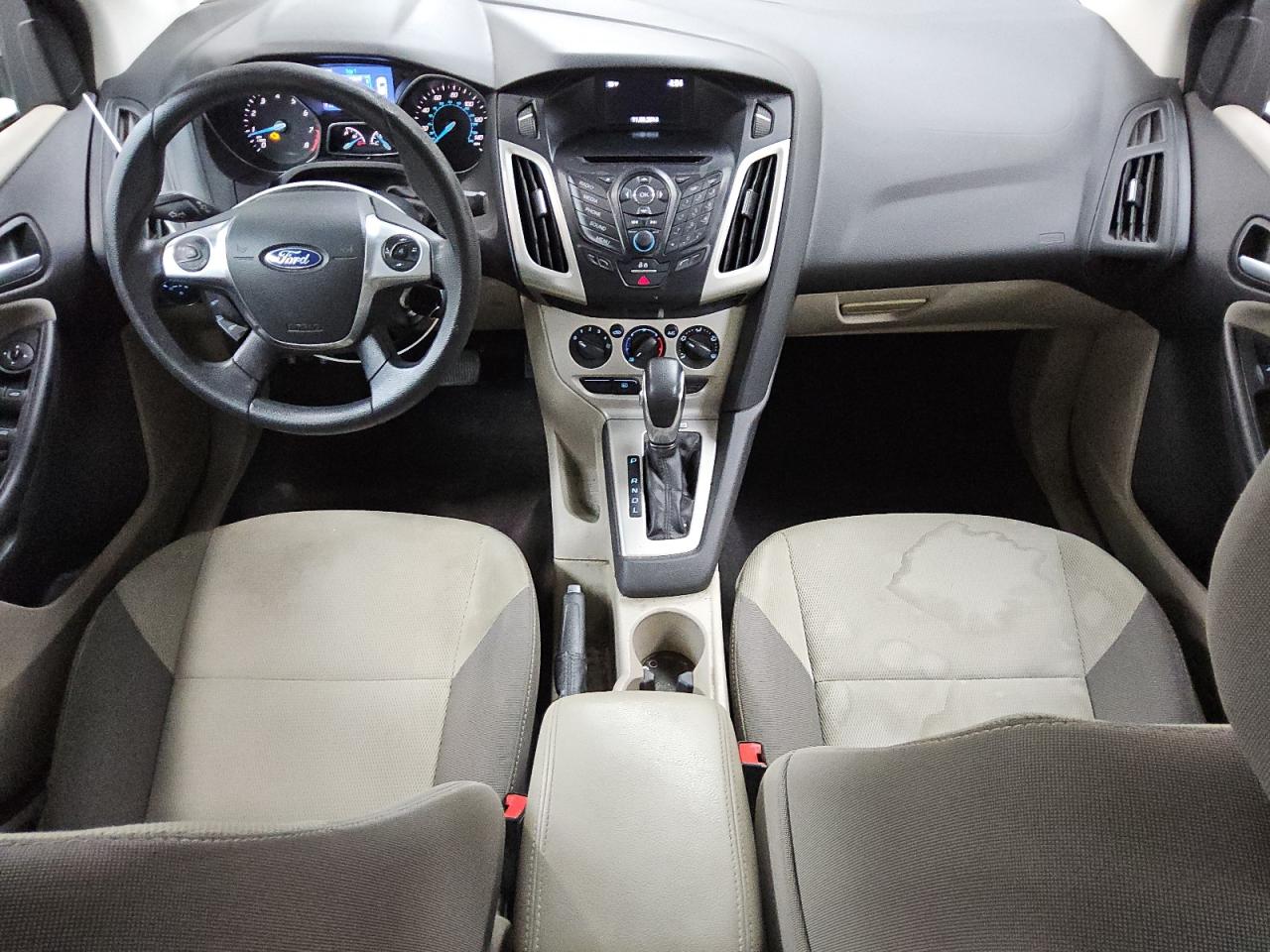 2014 Ford Focus Se White vin: 1FADP3F23EL446484 Damage: Right Front Seat, Stained, Permanent