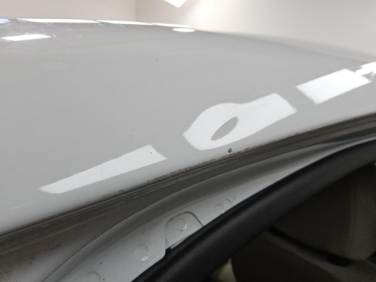 2014 Ford Focus Se White vin: 1FADP3F23EL446484 Damage: Right Drip Rail, Dent(S) W/ Paint Dmg, 1 To 2 Inches