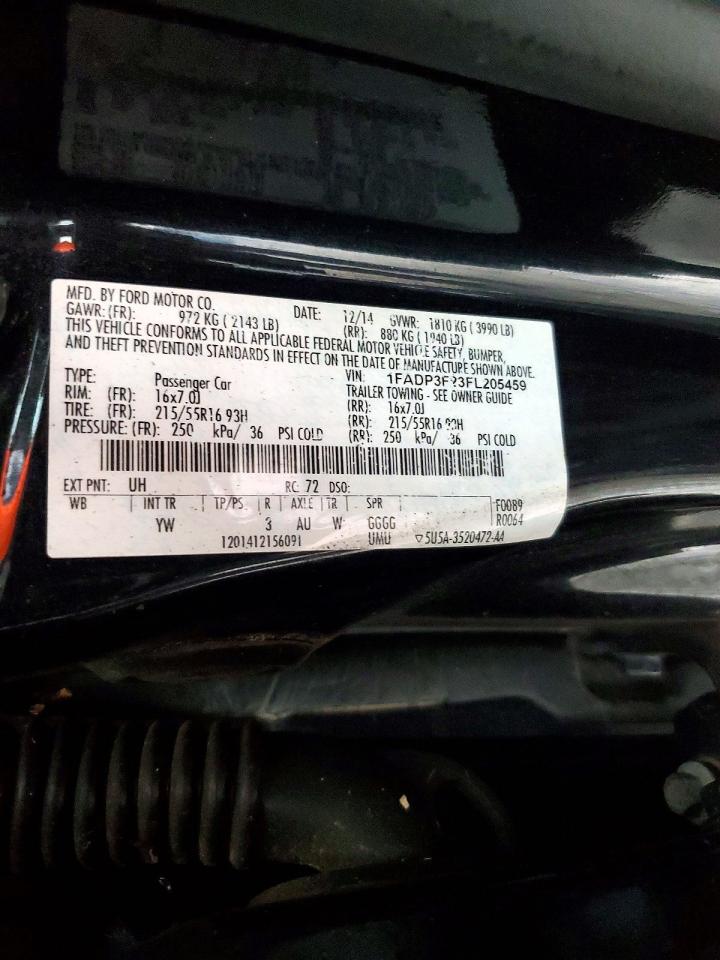 2015 Ford Focus Se Black vin: 1FADP3F23FL205459