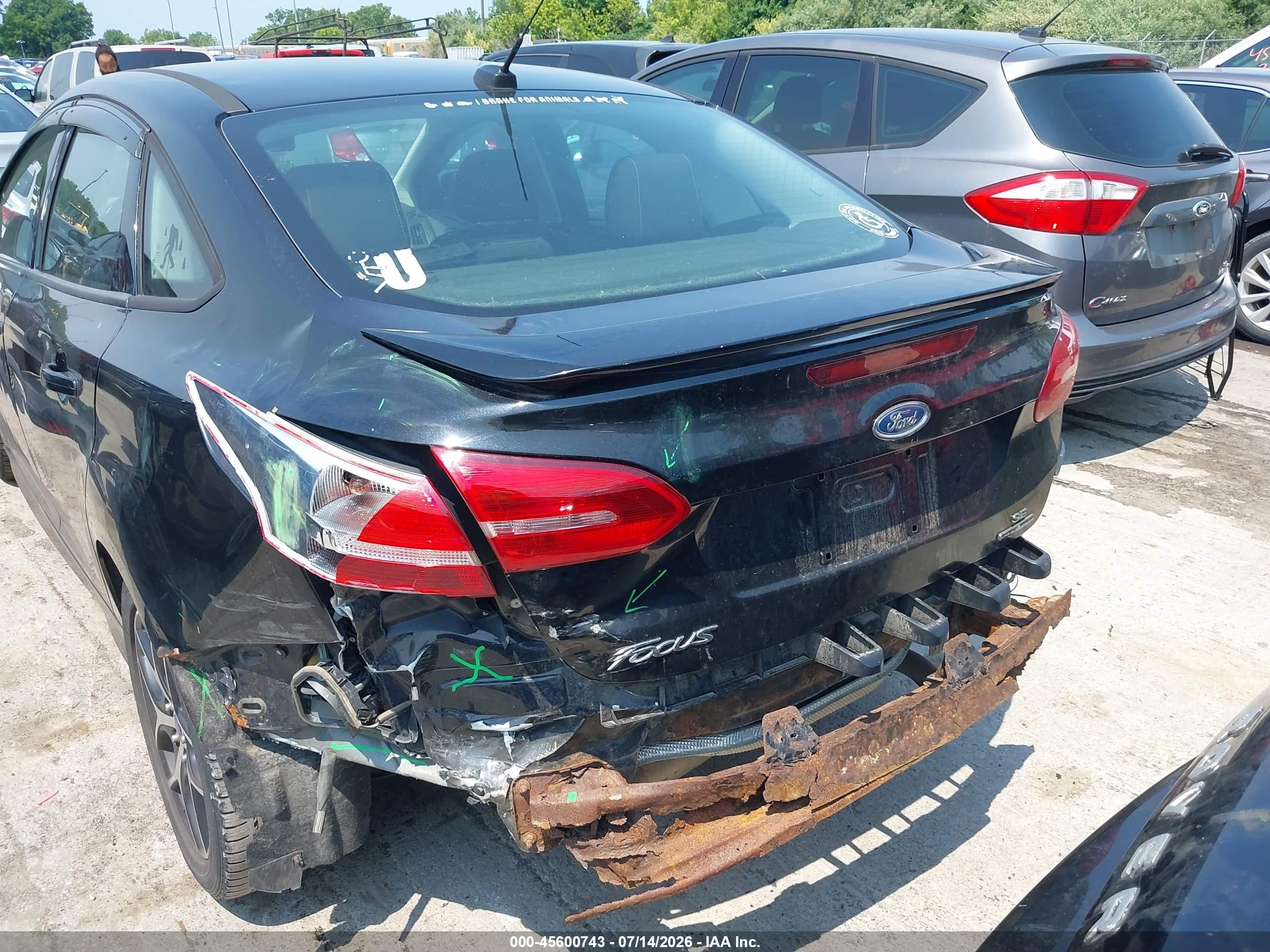2015 Ford Focus Se Black vin: 1FADP3F23FL216963