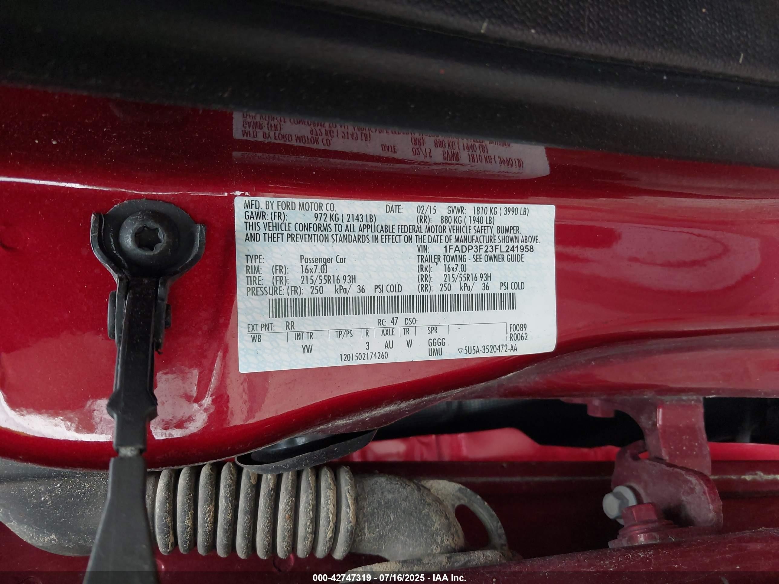 2015 Ford Focus Se Red vin: 1FADP3F23FL241958