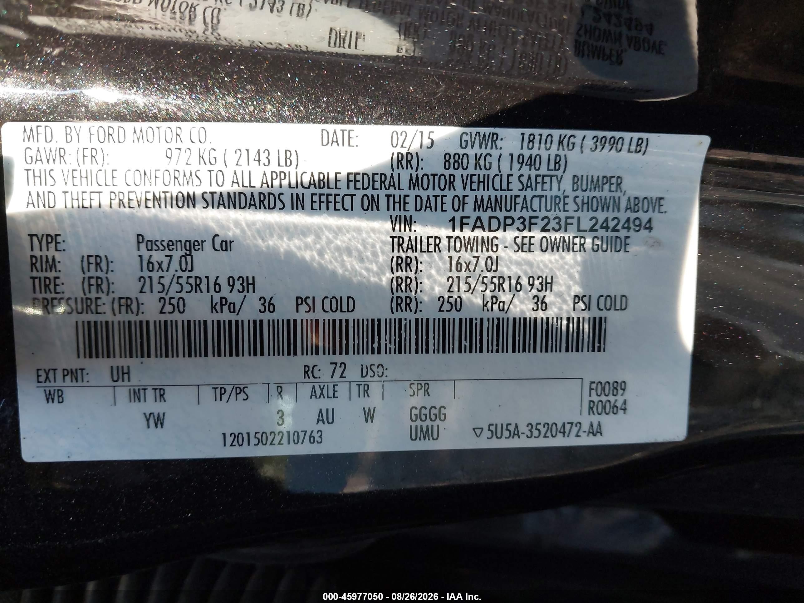 2015 Ford Focus Se Black vin: 1FADP3F23FL242494