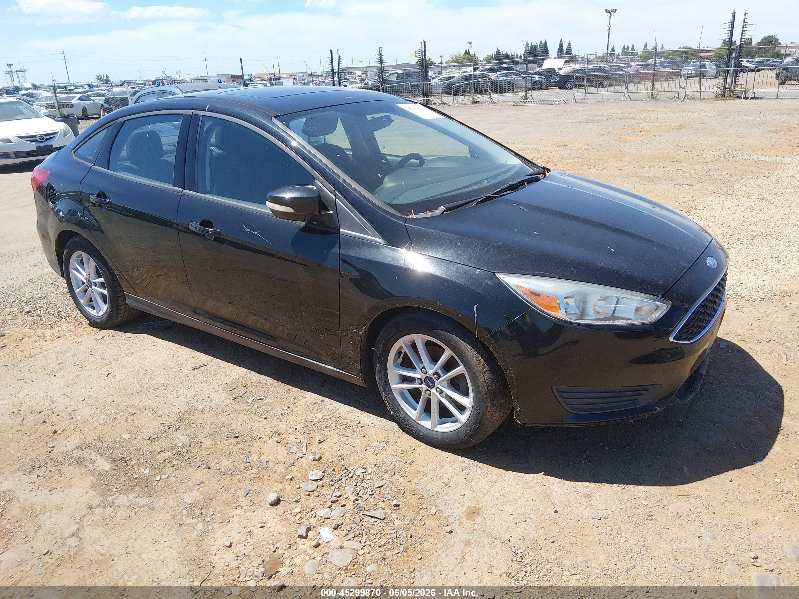 2015 Ford Focus Se Black vin: 1FADP3F23FL244035