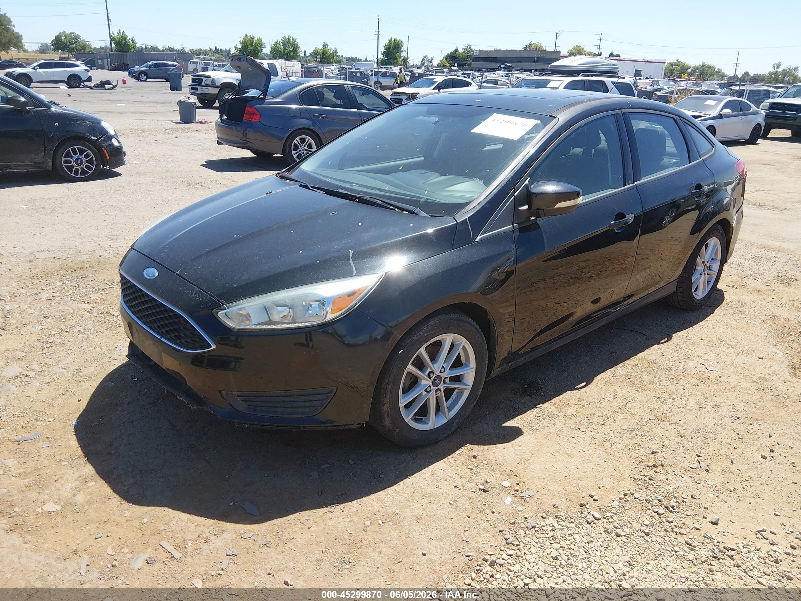 2015 Ford Focus Se Black vin: 1FADP3F23FL244035
