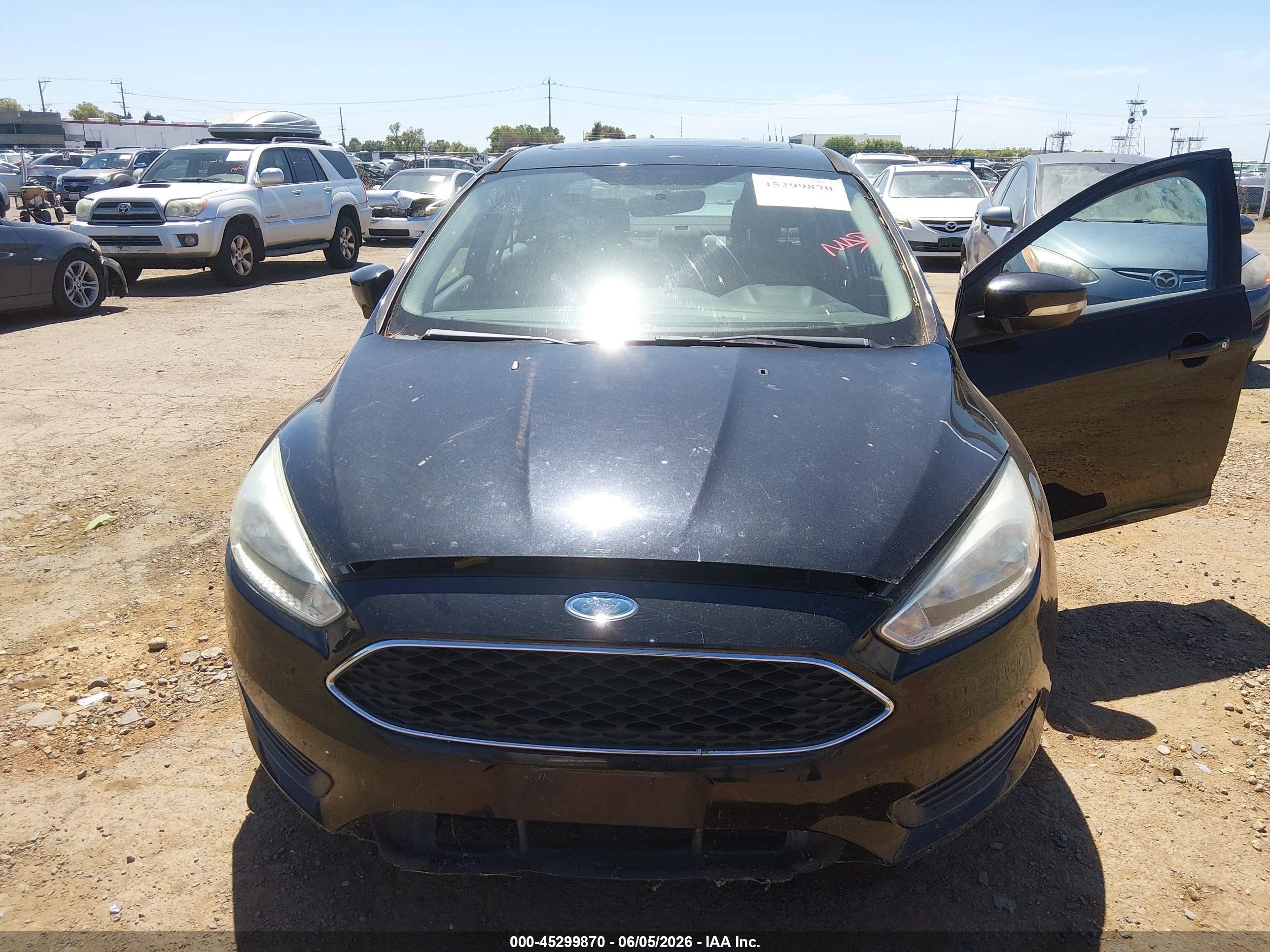 2015 Ford Focus Se Black vin: 1FADP3F23FL244035