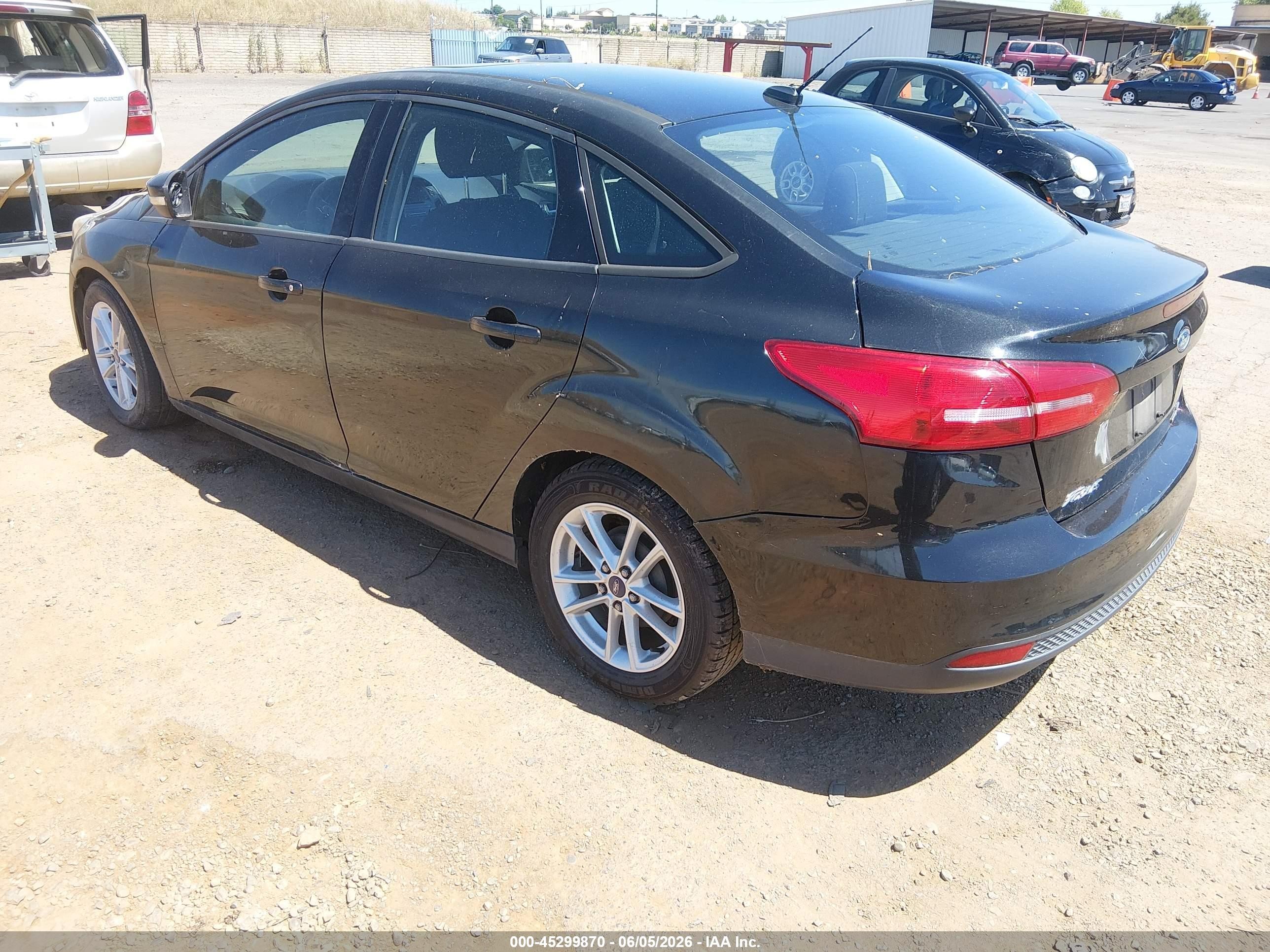 2015 Ford Focus Se Black vin: 1FADP3F23FL244035