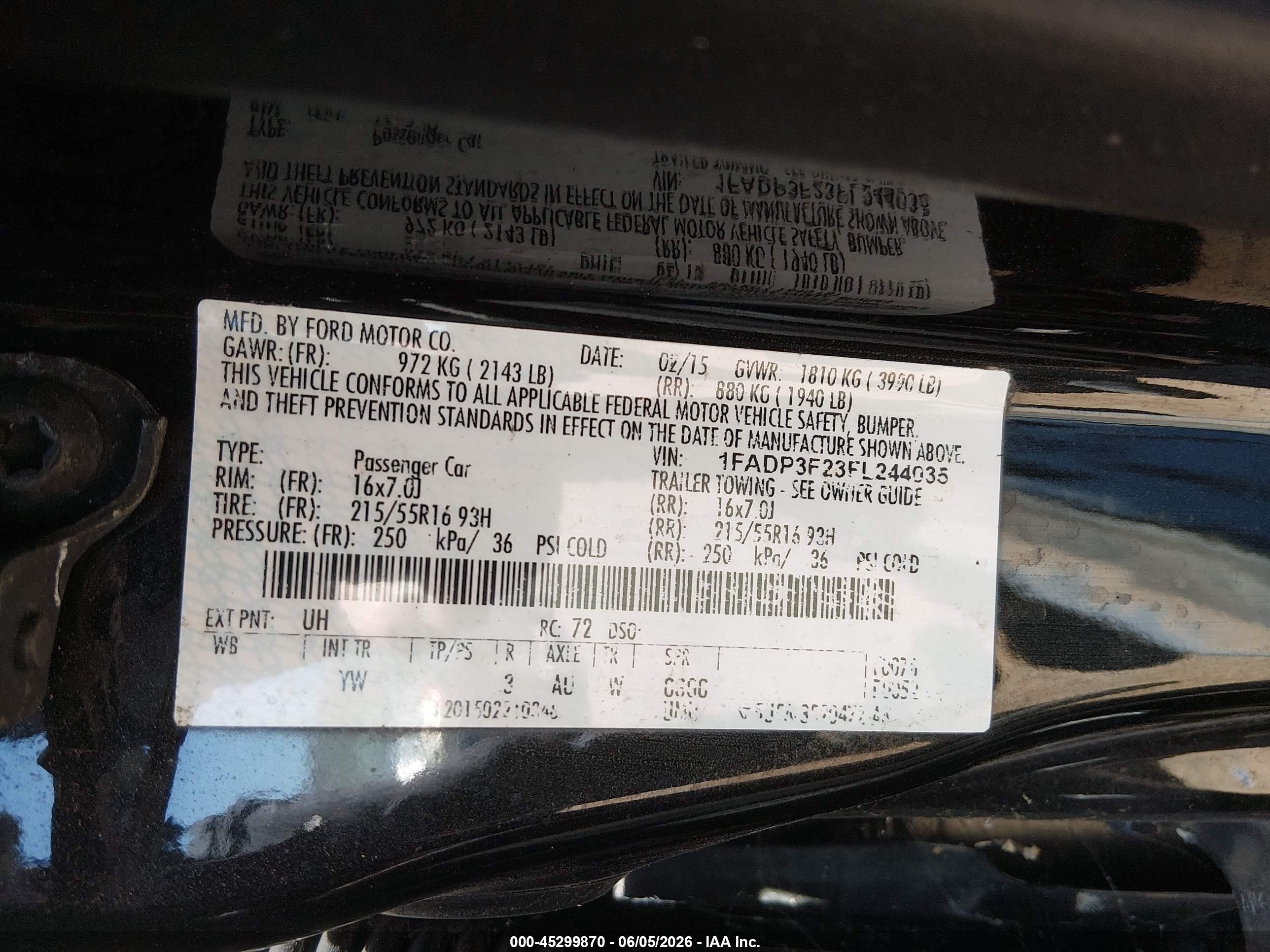 2015 Ford Focus Se Black vin: 1FADP3F23FL244035