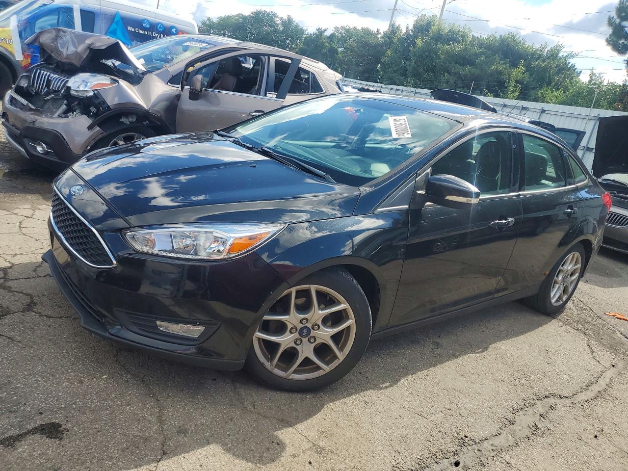 2015 Ford Focus Se Black vin: 1FADP3F23FL270957