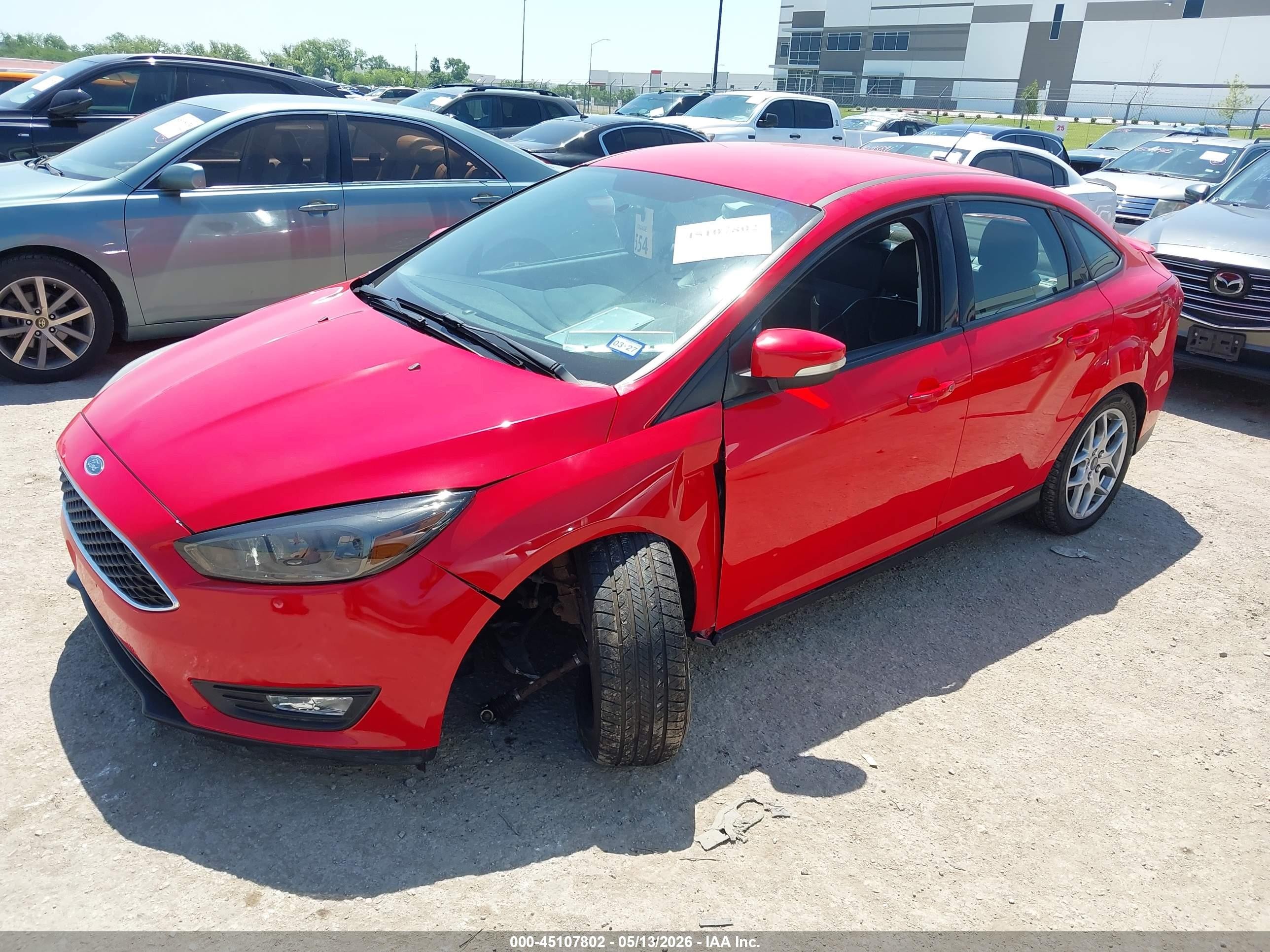 2015 Ford Focus Se Red vin: 1FADP3F23FL283238