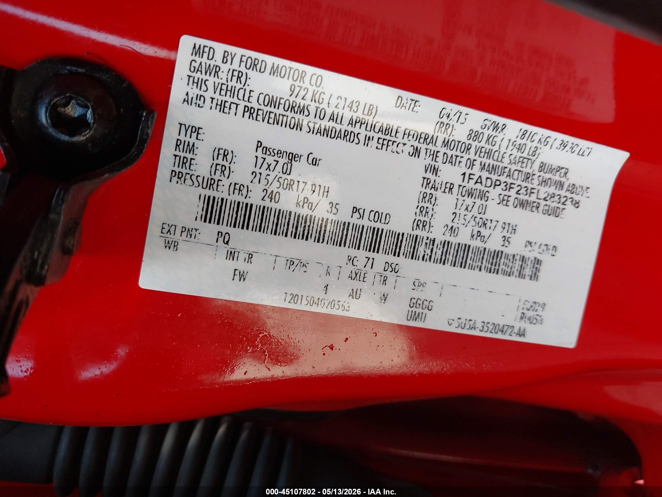 2015 Ford Focus Se Red vin: 1FADP3F23FL283238