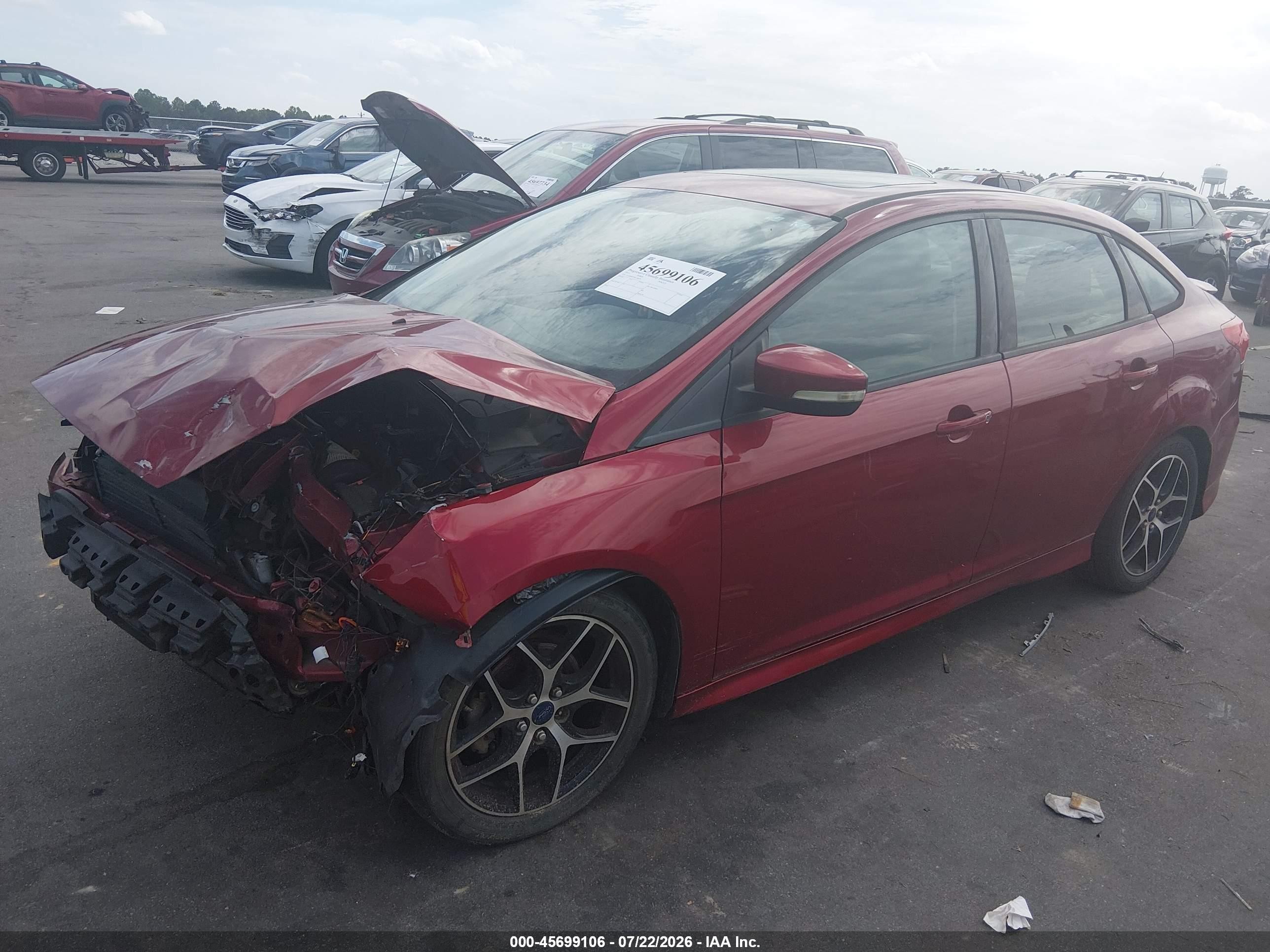 2015 Ford Focus Se Red vin: 1FADP3F23FL298791