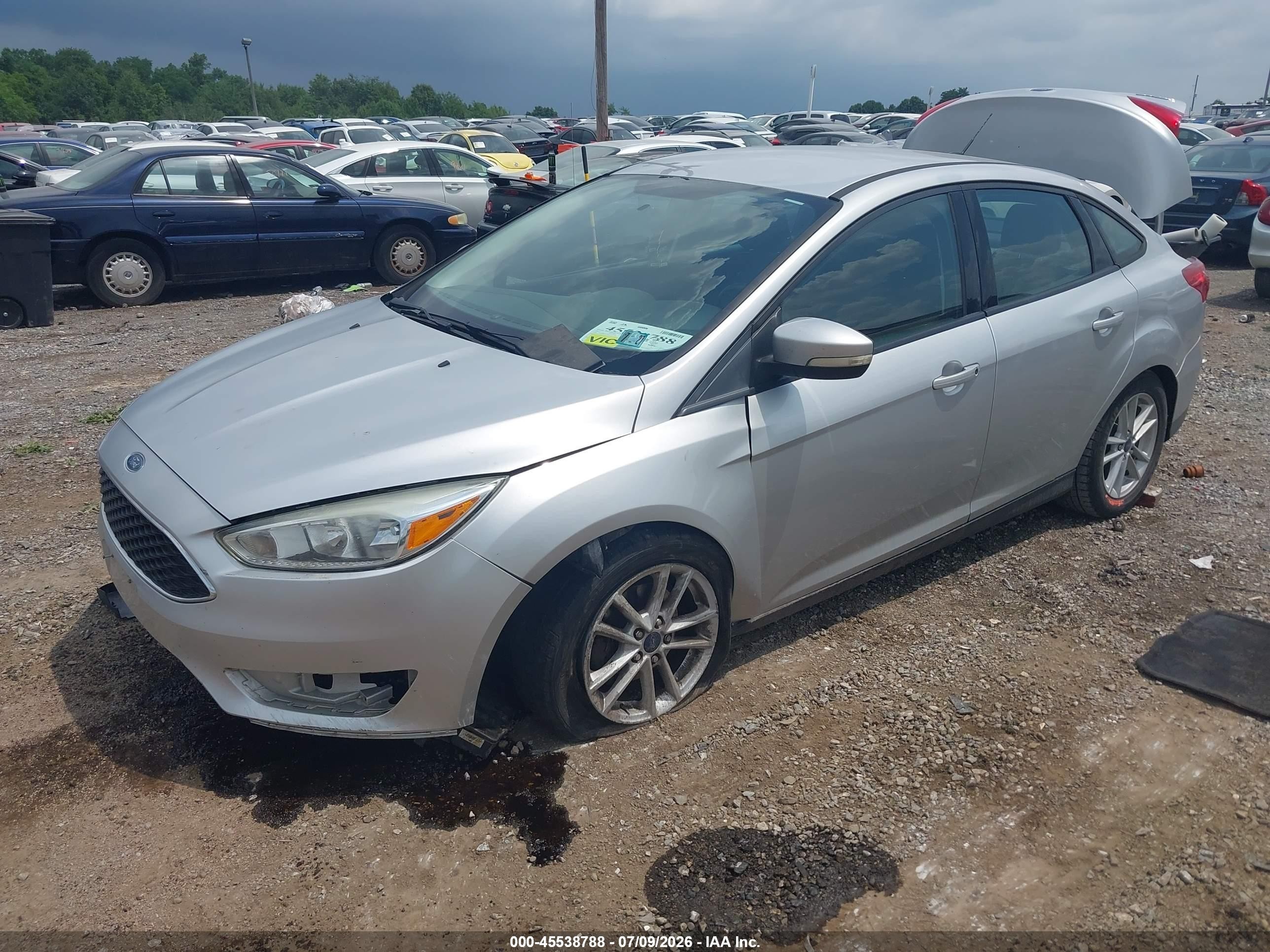 2015 Ford Focus Se Gray vin: 1FADP3F23FL313208