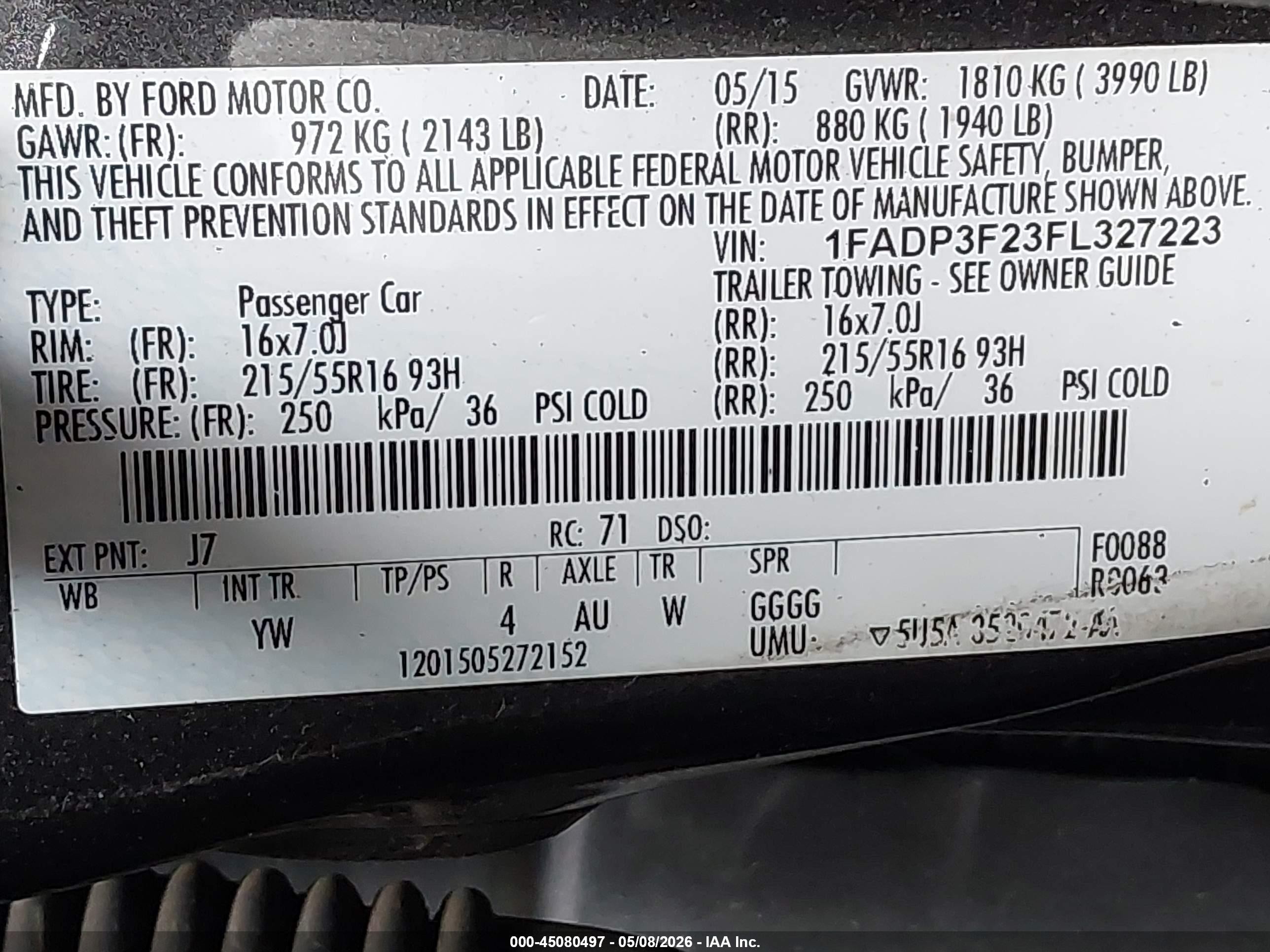 2015 Ford Focus Se Gray vin: 1FADP3F23FL327223